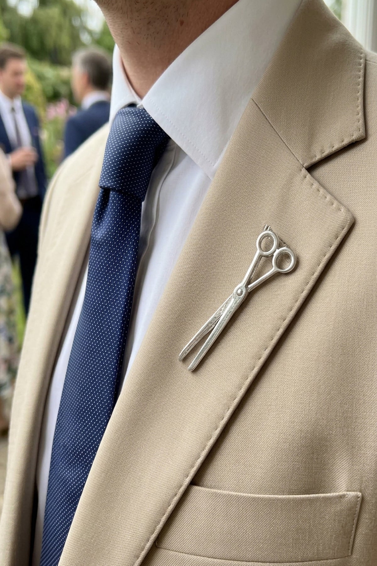 Silver Scissor Pin