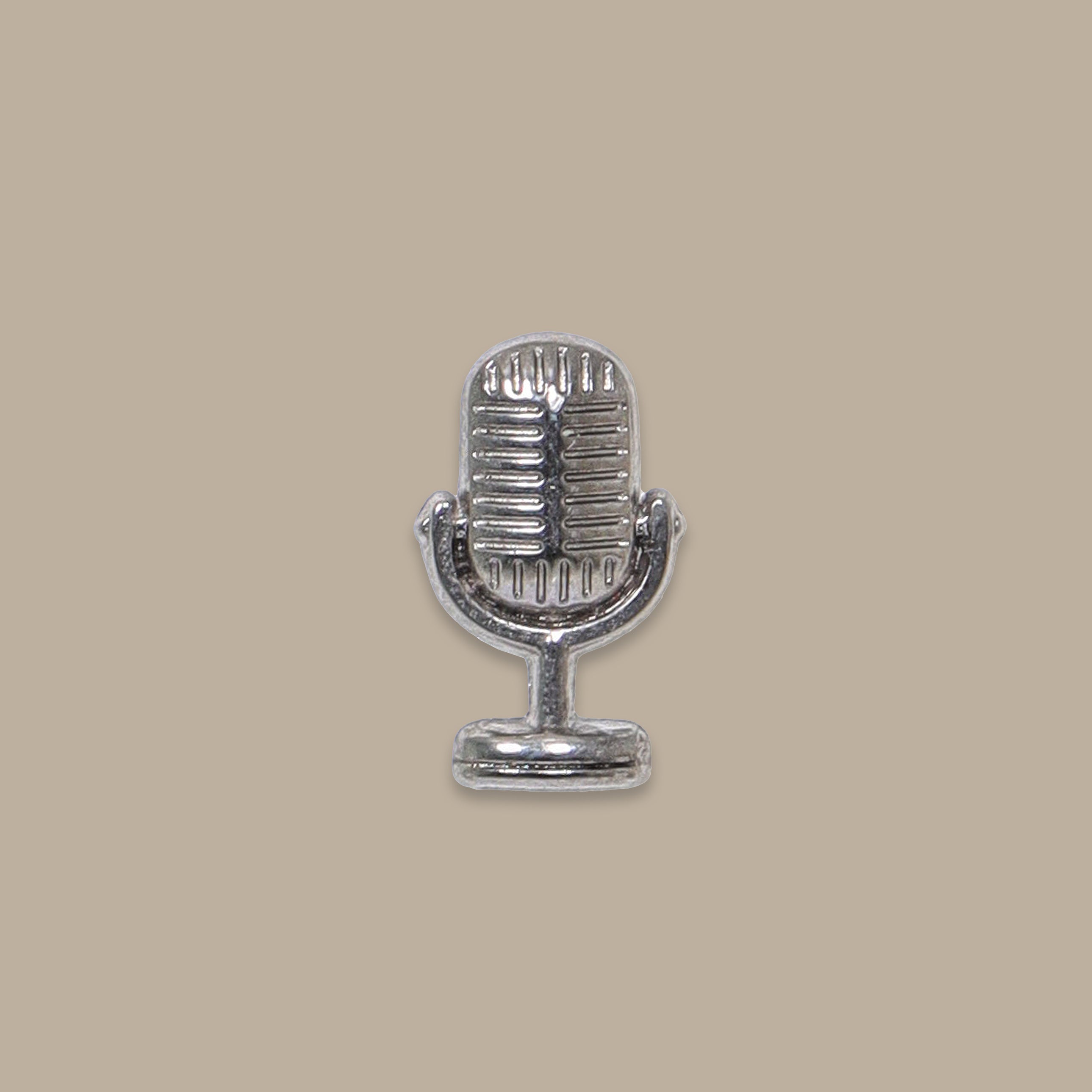 Silver Microphone Pin