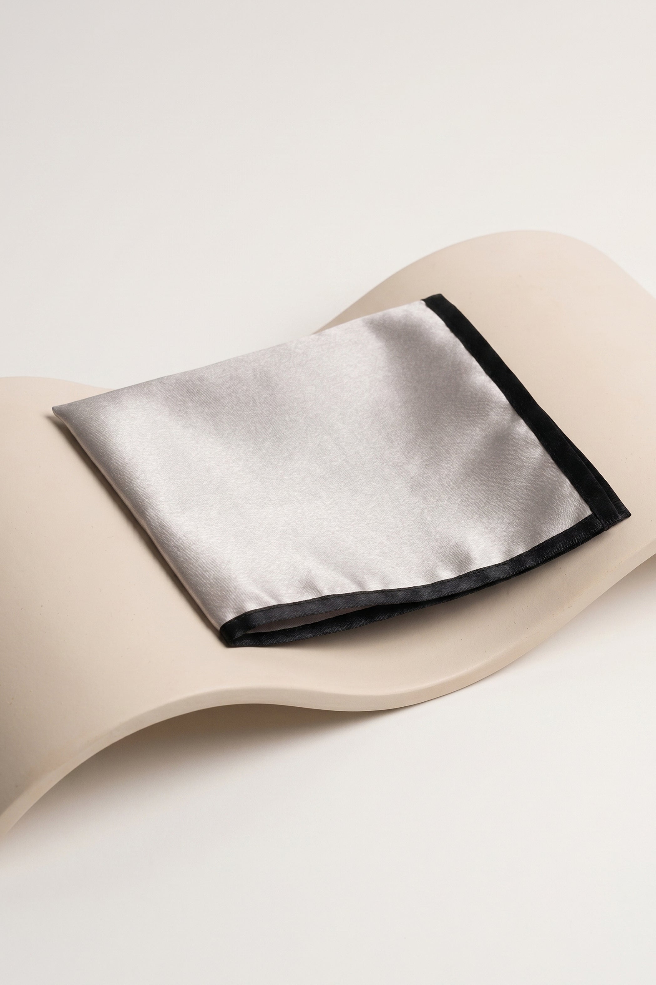 Beige Pocket Square with Black Details