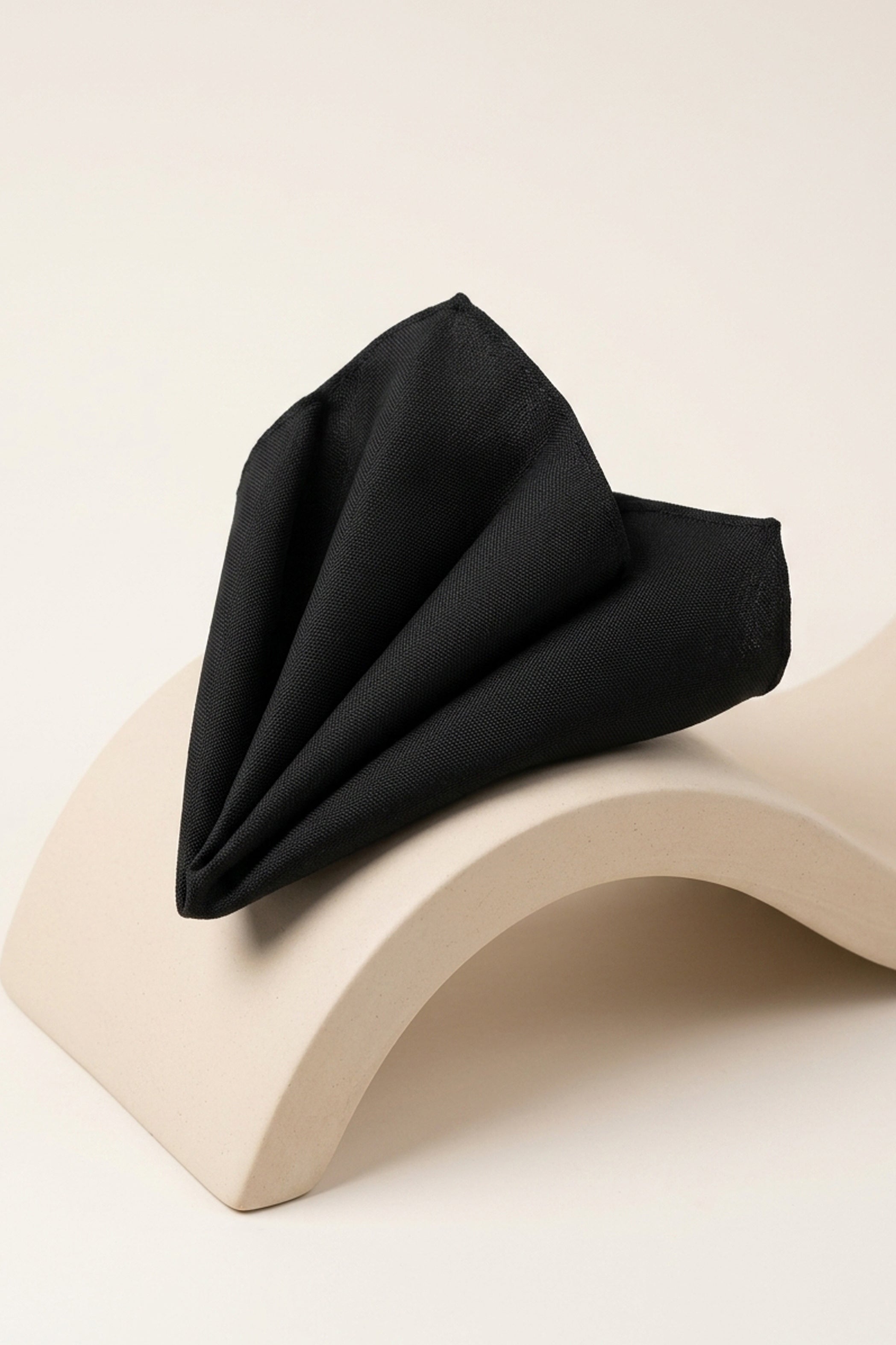 Black Pleated Pocket Square