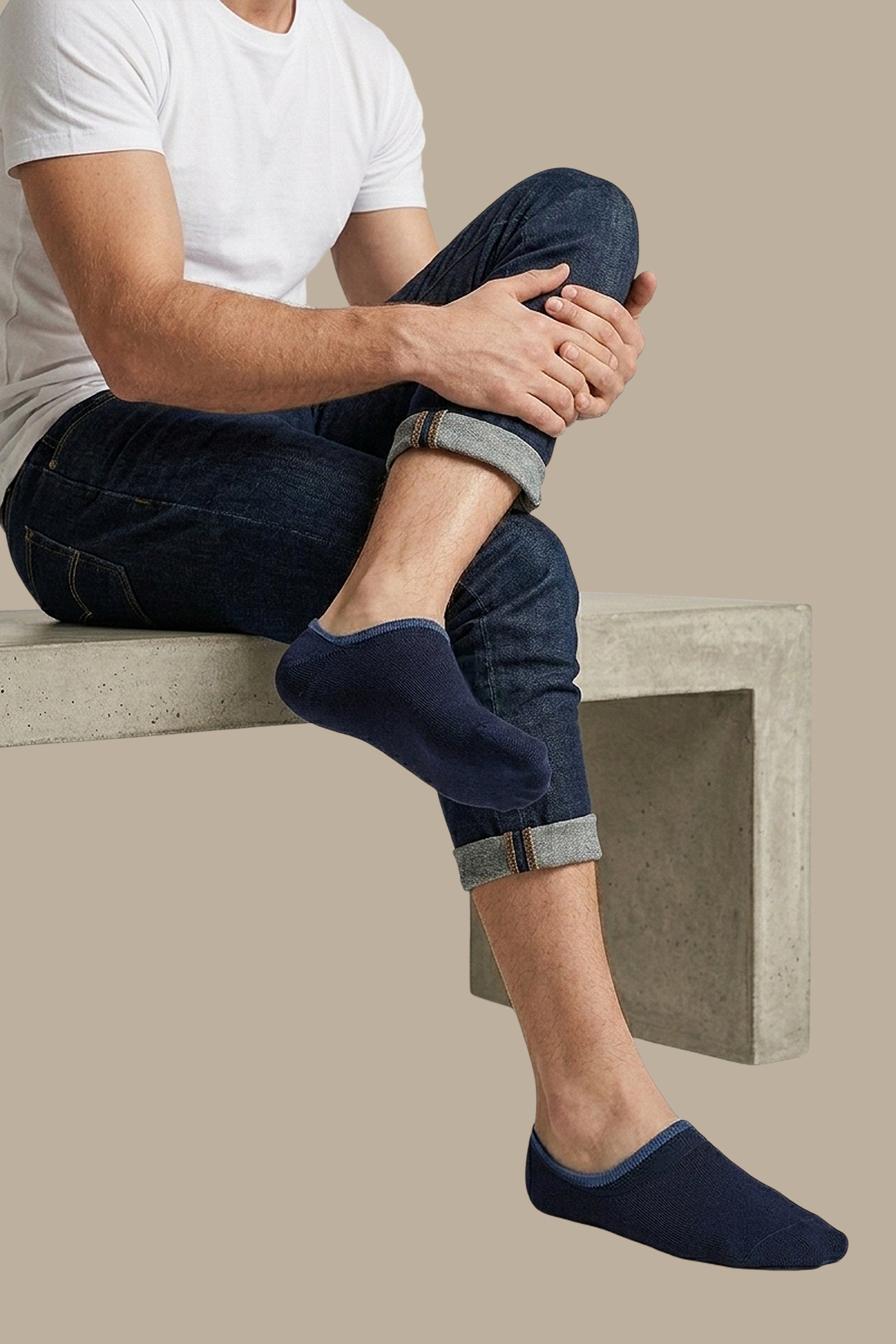 Navy Half Down Socks