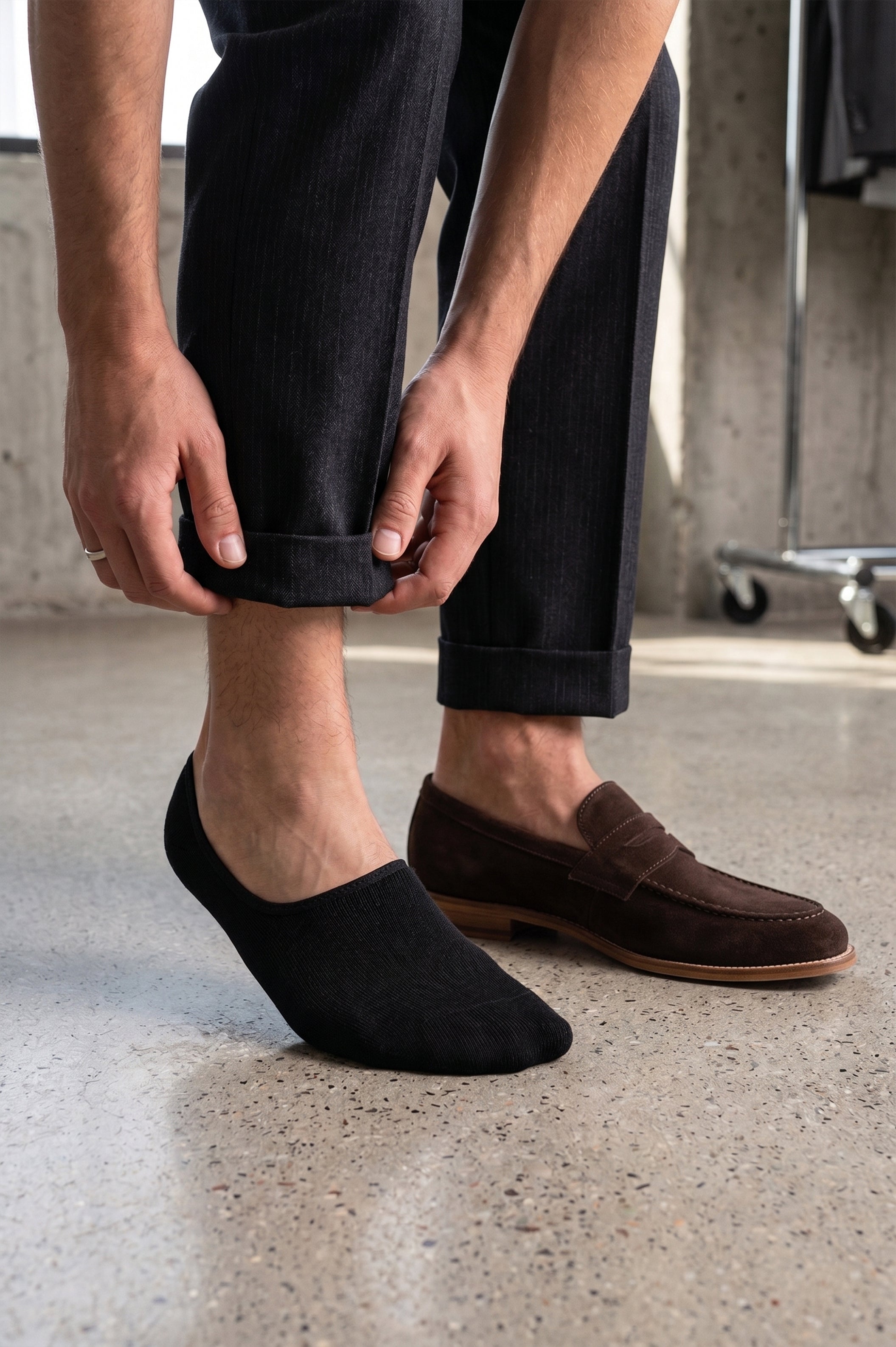 Black Half Down Socks