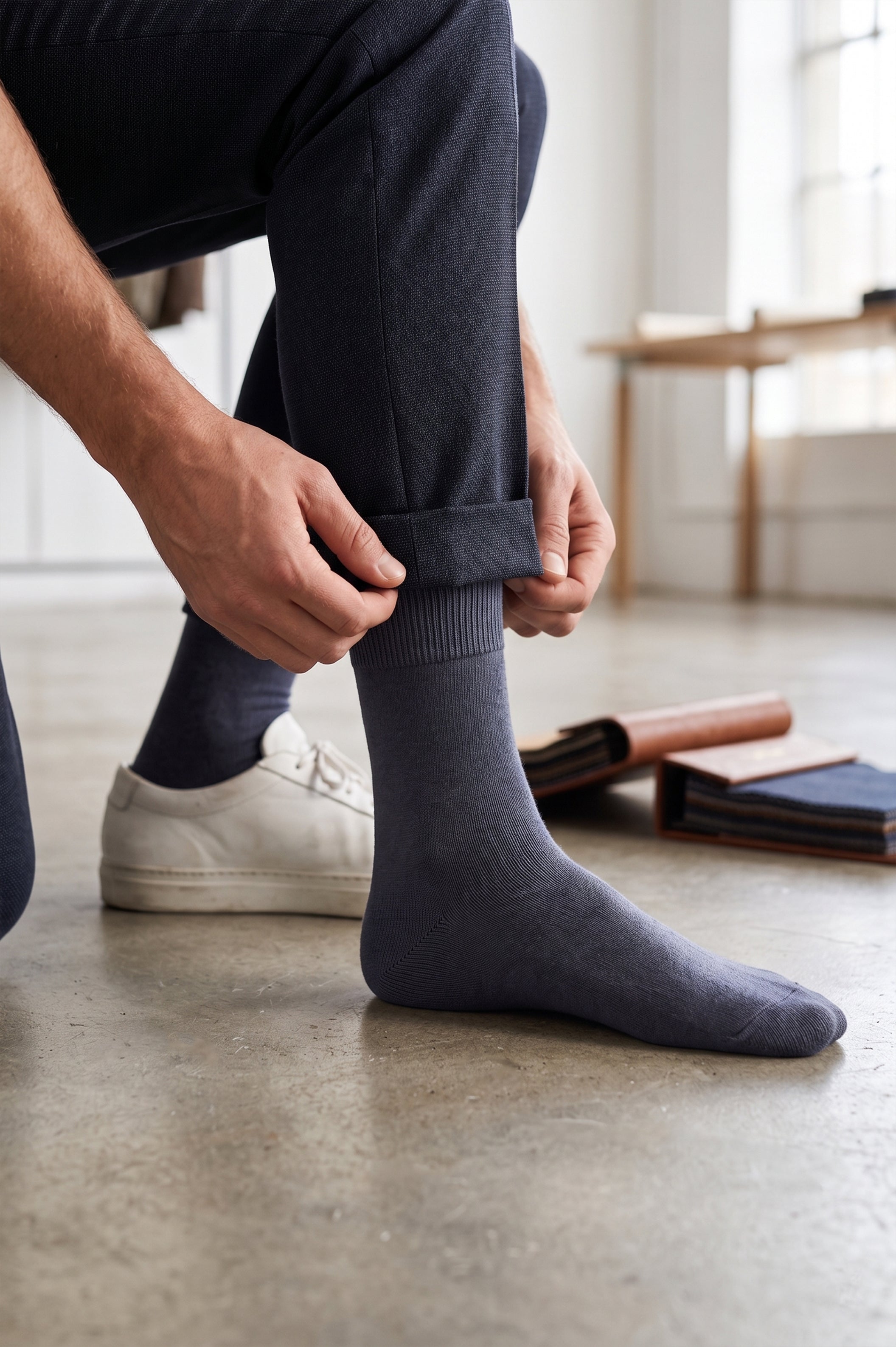 Grey Fil d'Écosse Socks