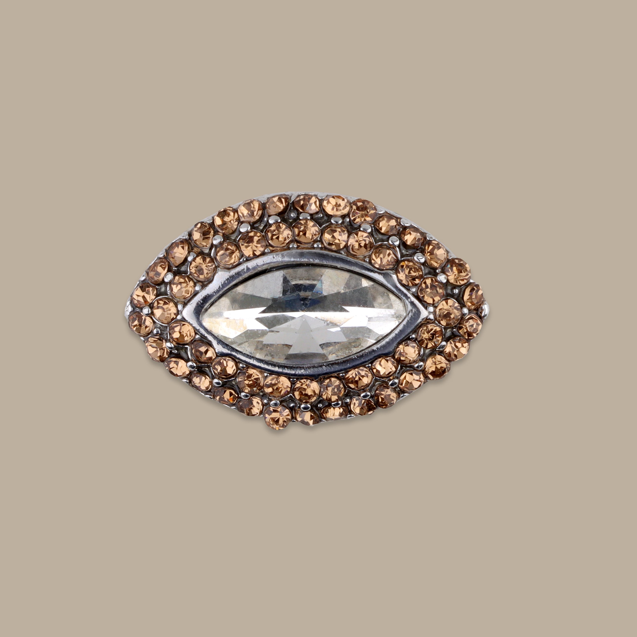 Havane Strass Oval Pin