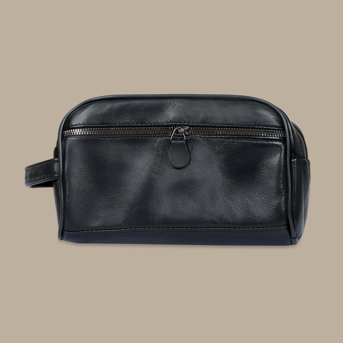 Black Plain Leather Clutch