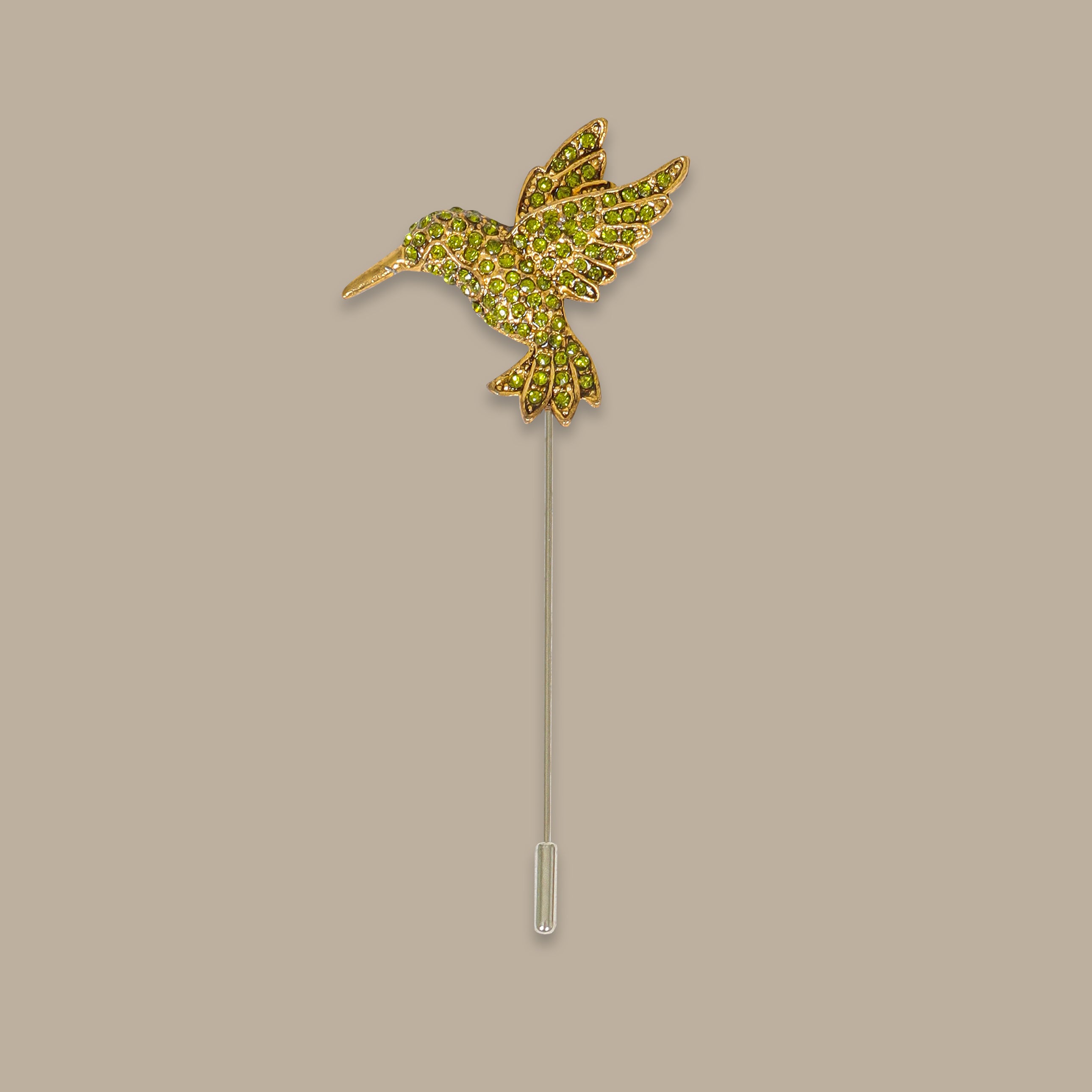 Gold Pin with Yellow Strass Bird
