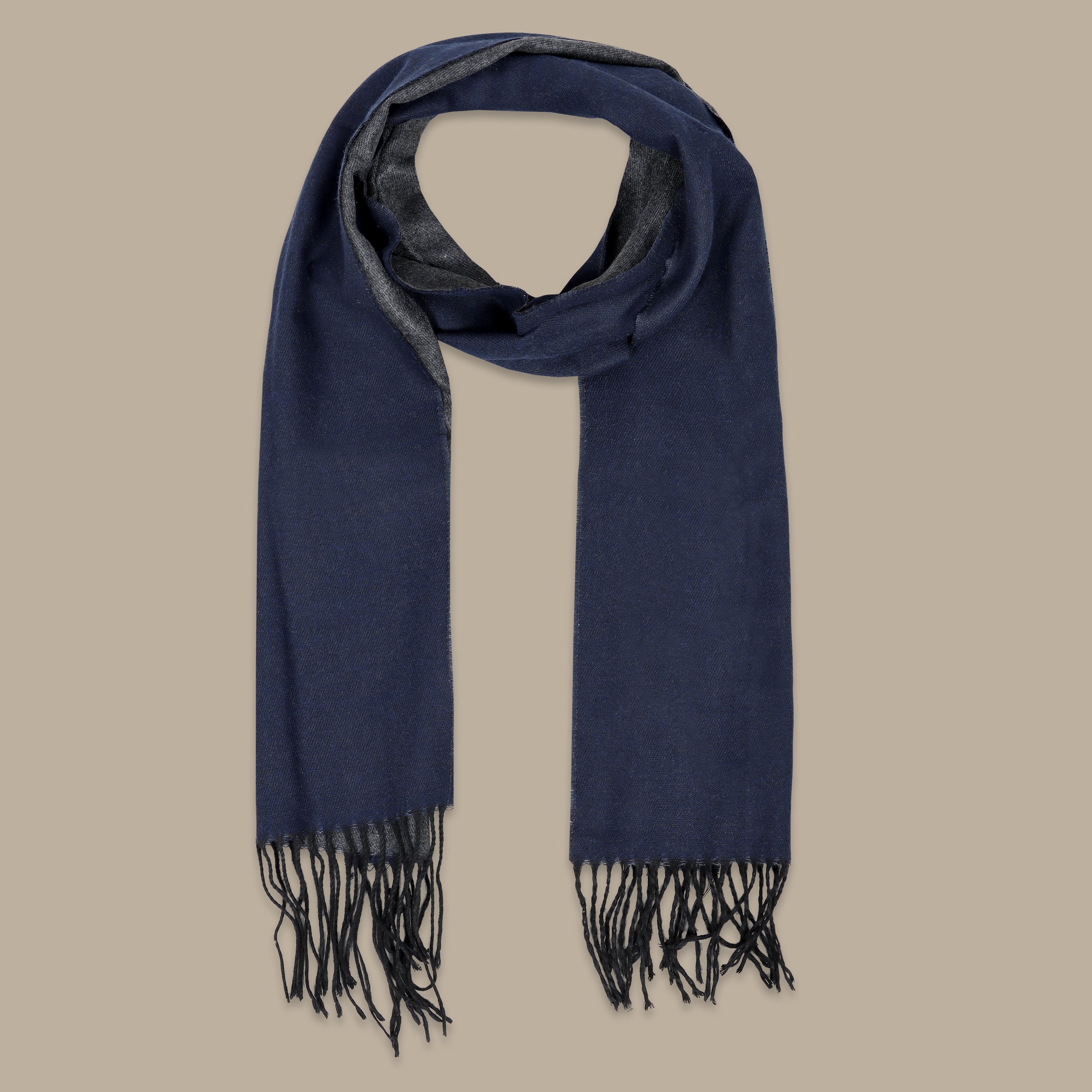 Plain grey and Navy Scarf