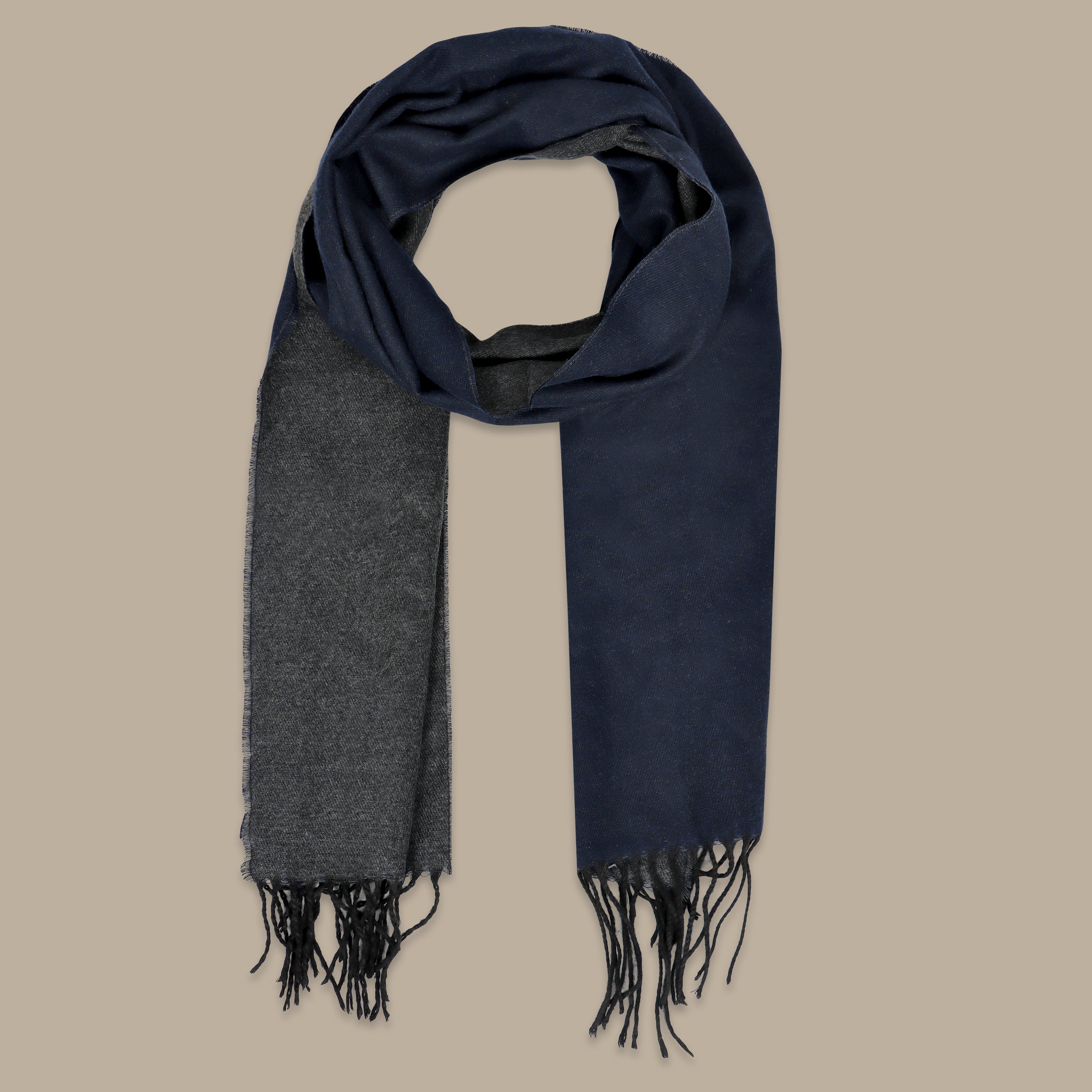 Plain grey and Navy Scarf