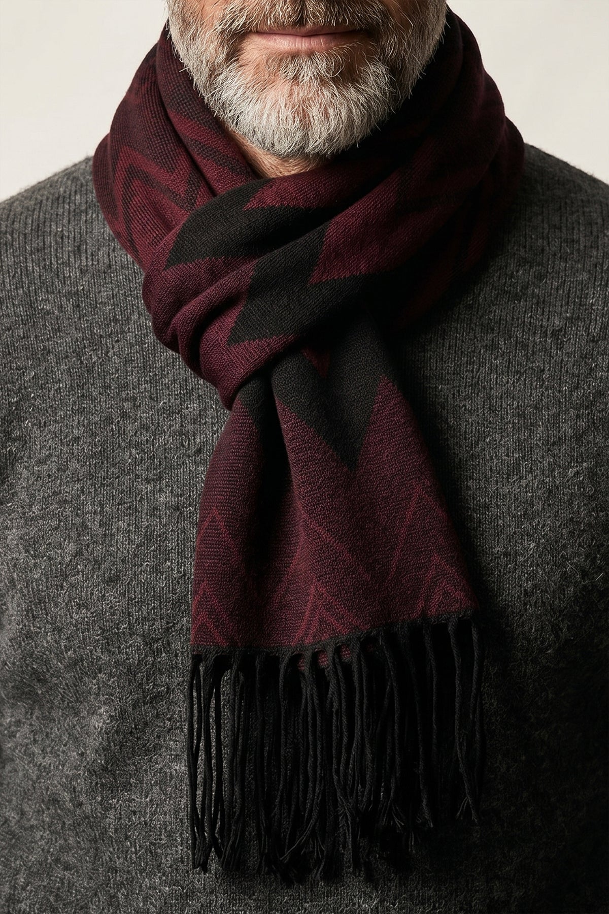 Scarf ZigZag-Burgundy