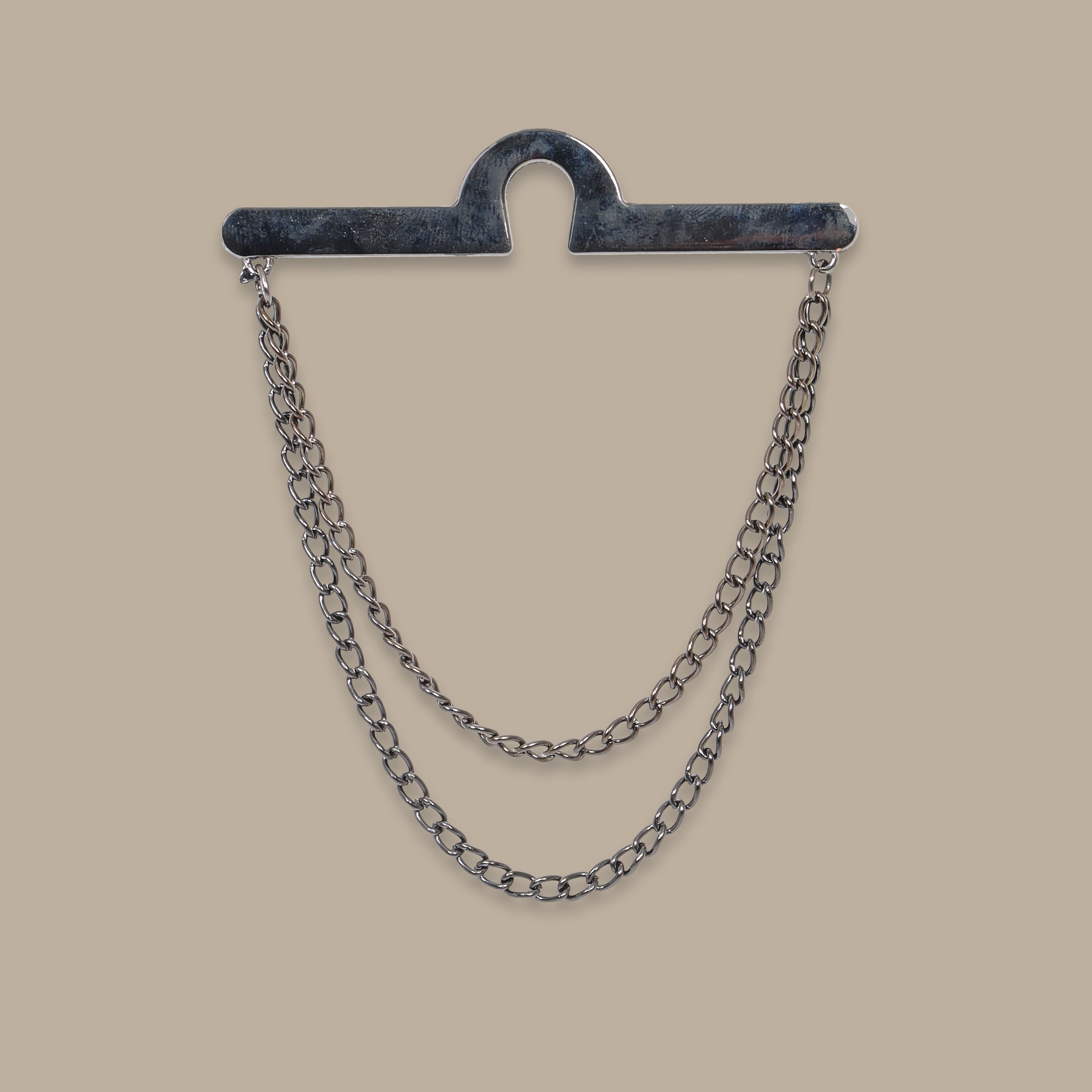 Black Rhodium Collar Pin with Mid Circle