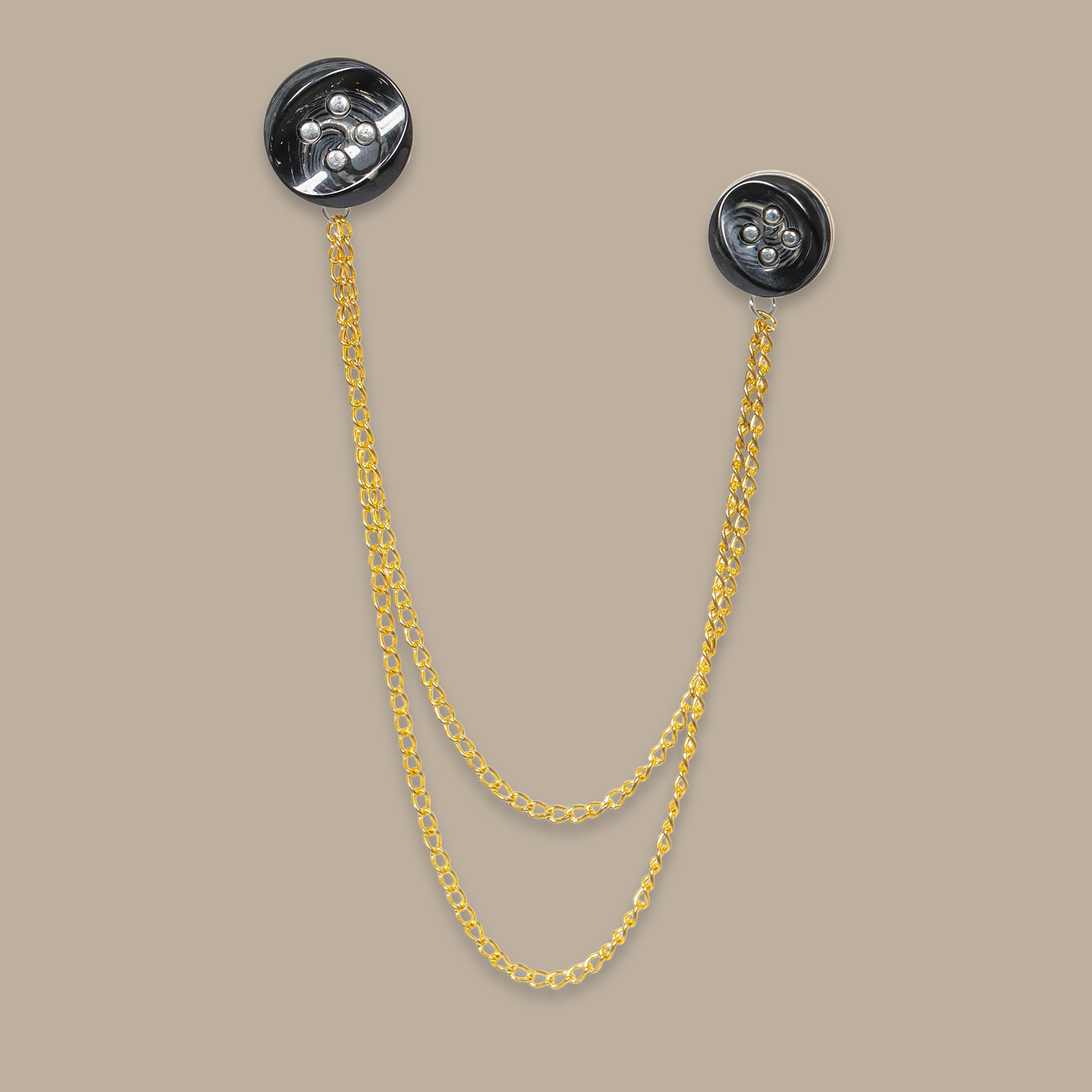 Black Button Pin