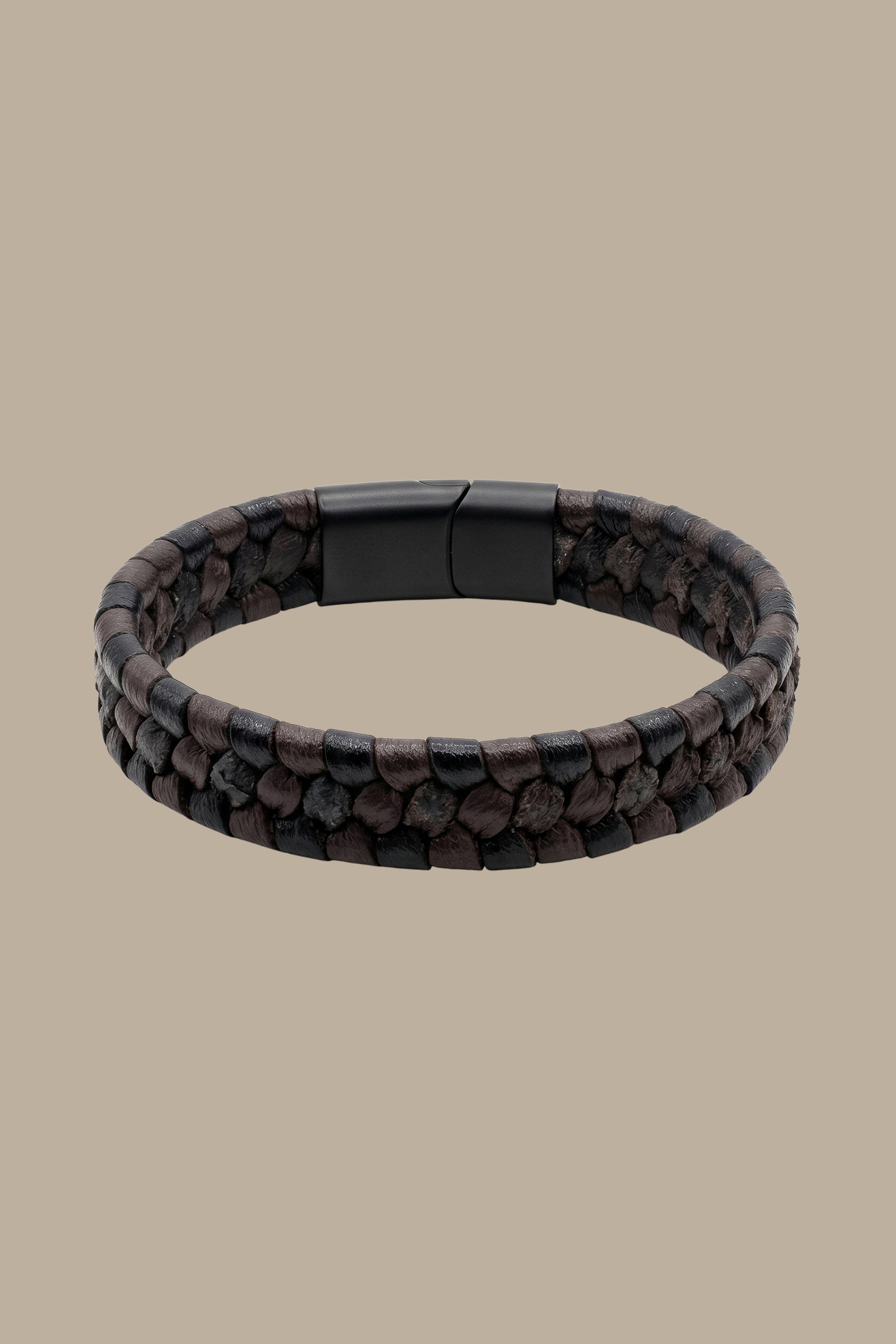 Brown Leather Single-Layer Bracelet
