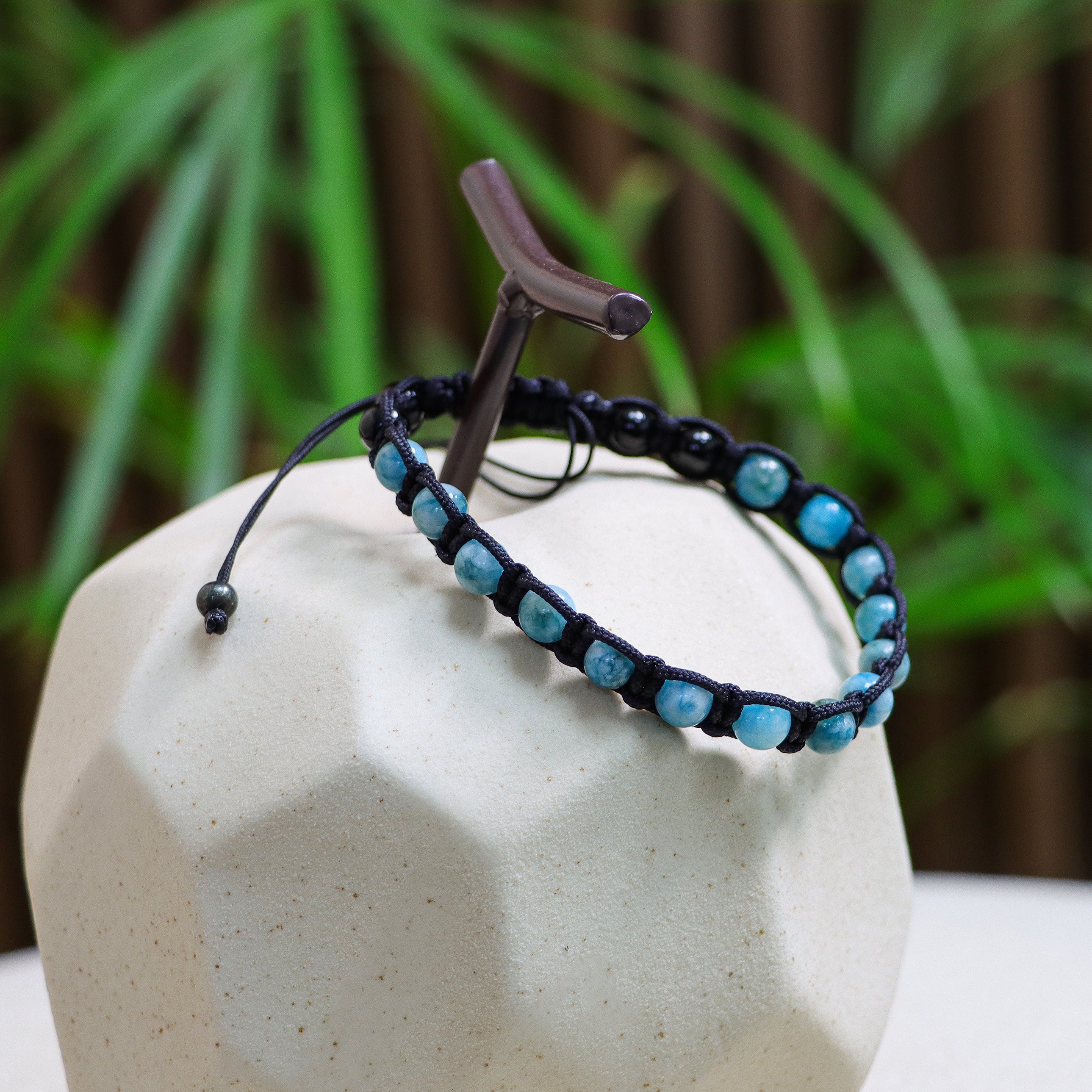 Laced Stone Bracelet Petrol