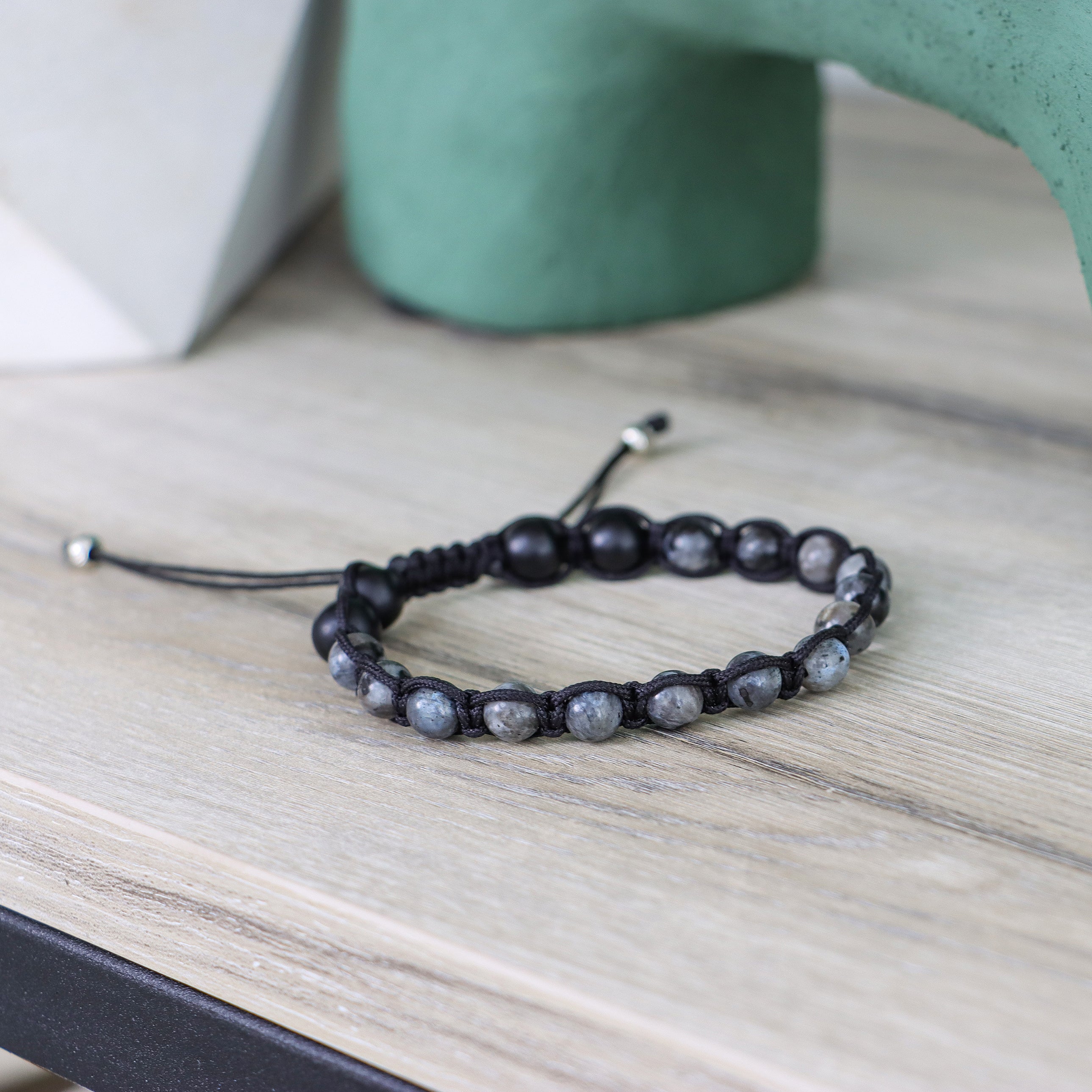 Black Laced Stone Bracelet