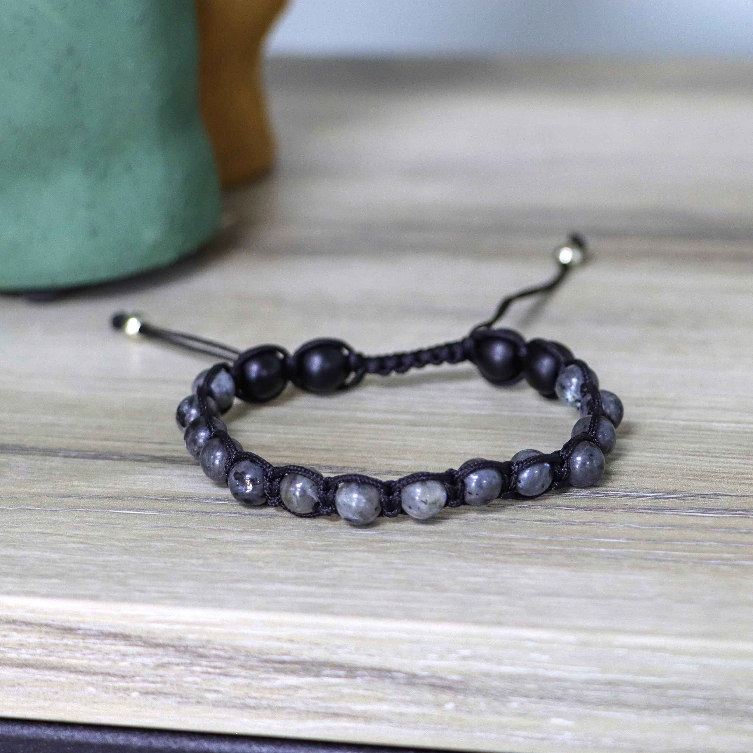 Black Laced Stone Bracelet