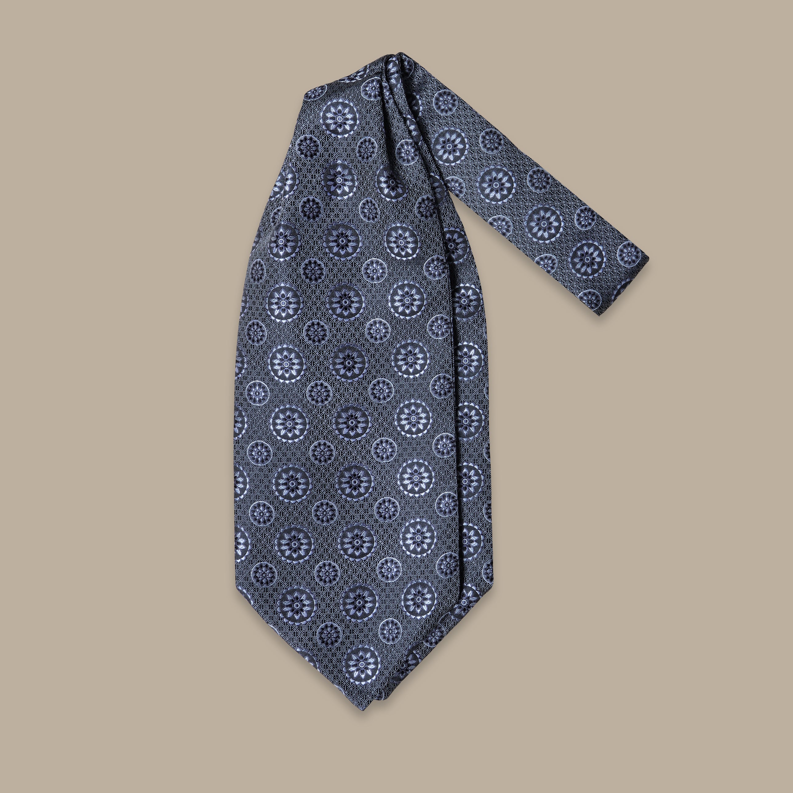 Grey Ascot with Circular Floral Pattern