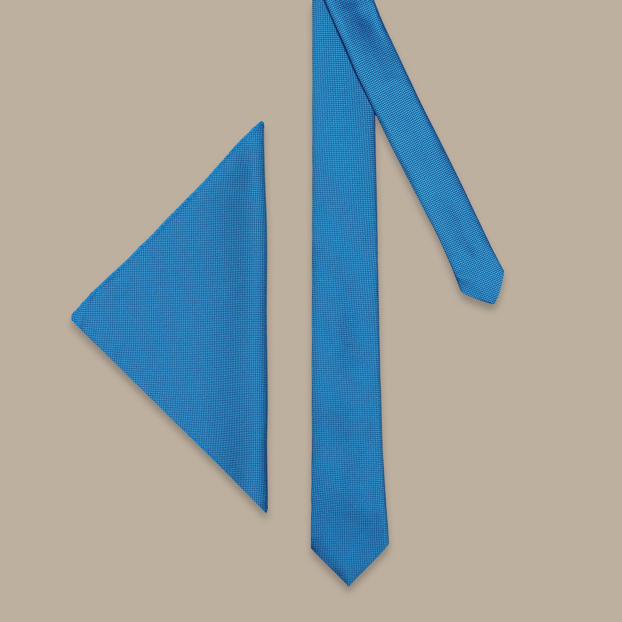 Turquoise Slim Piquet Tie – 2-Piece Set