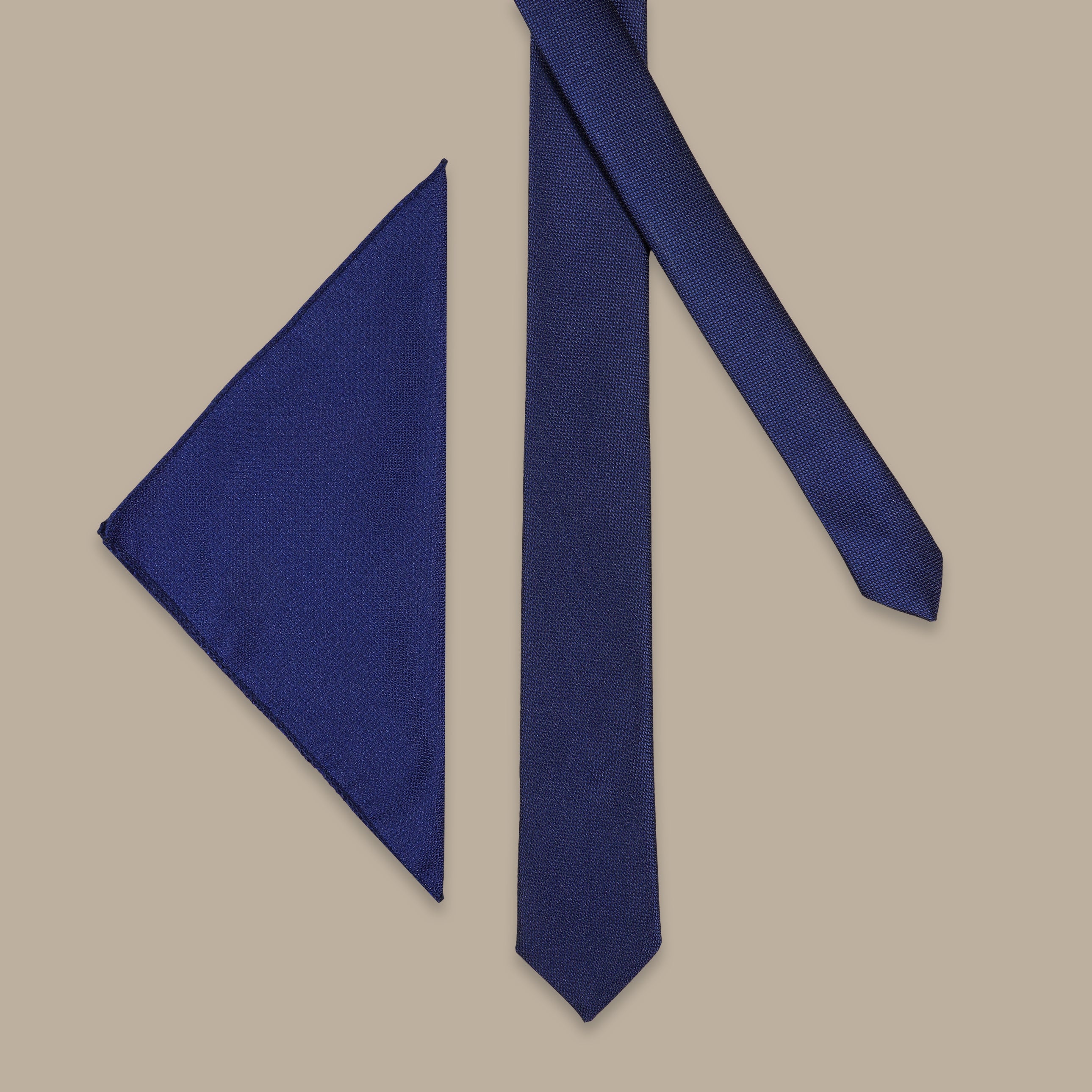 Navy Piqué Slim Fit Tie – 2 Pieces
