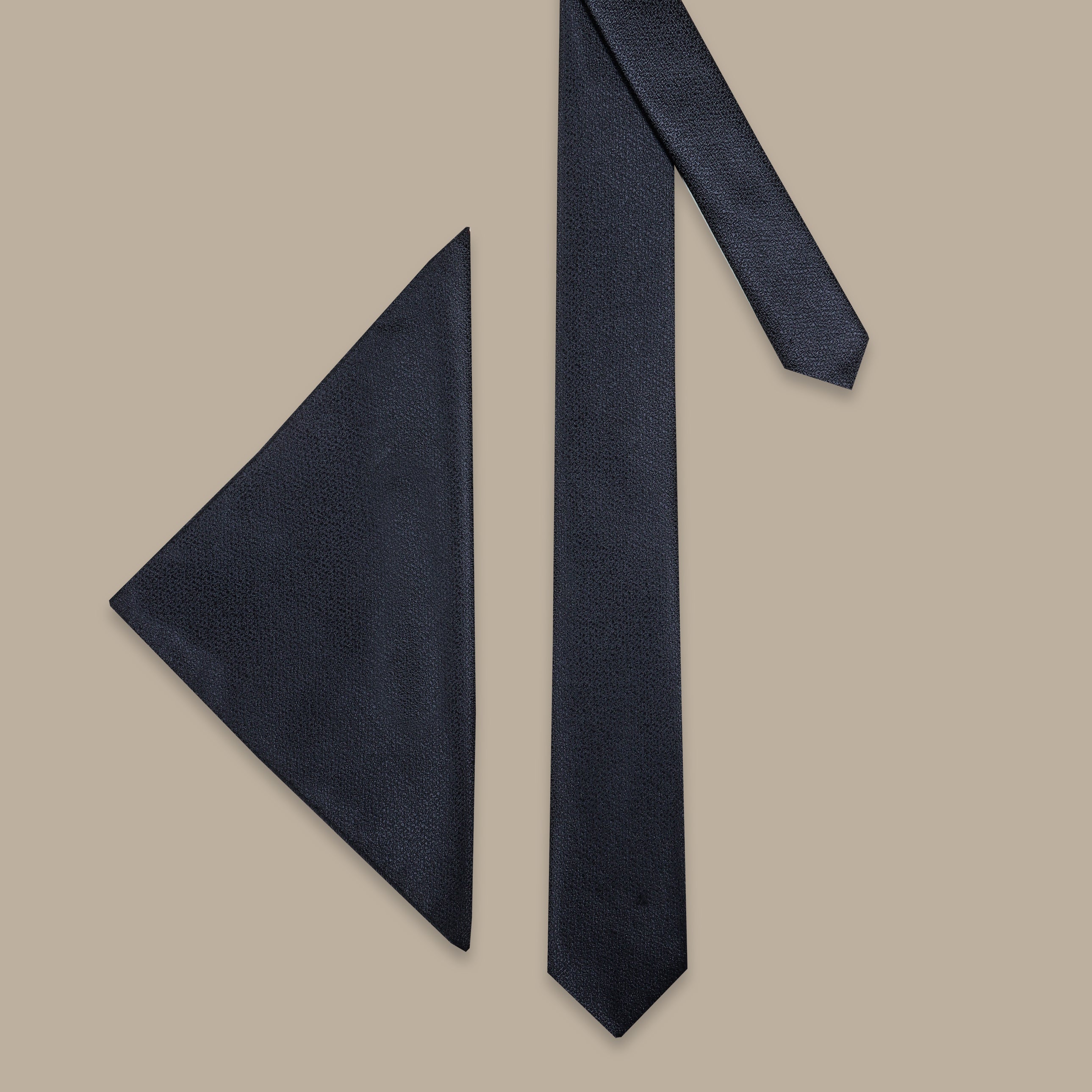 2pcs Structured Tie Black