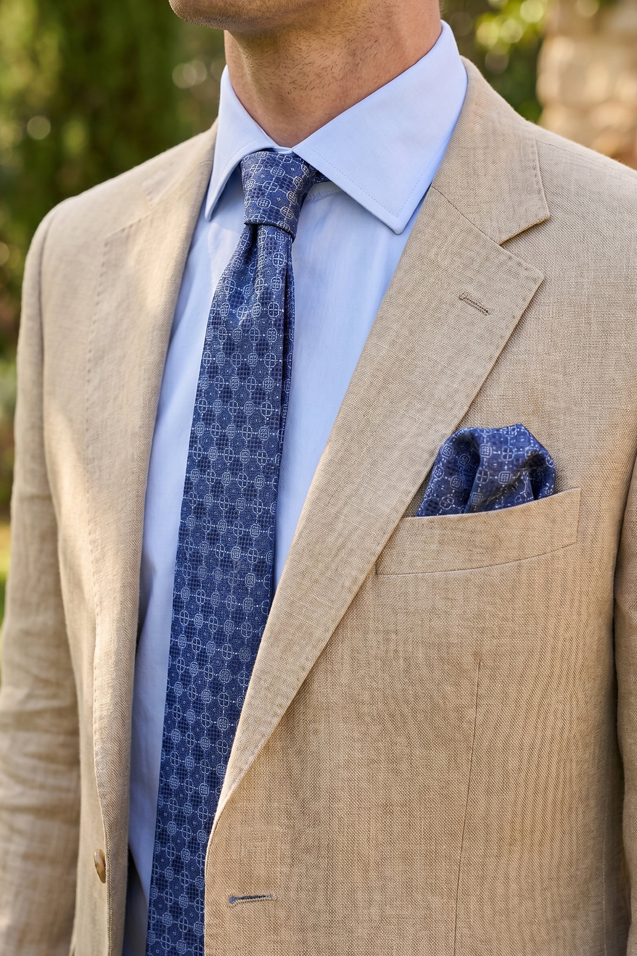 Navy Cross Circles Tie – 2 Pieces