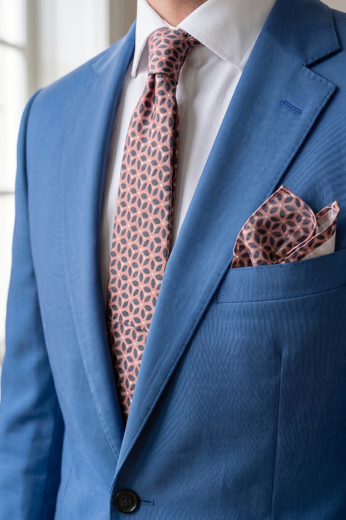 Petal Mosaic: Salmon Printed Tie