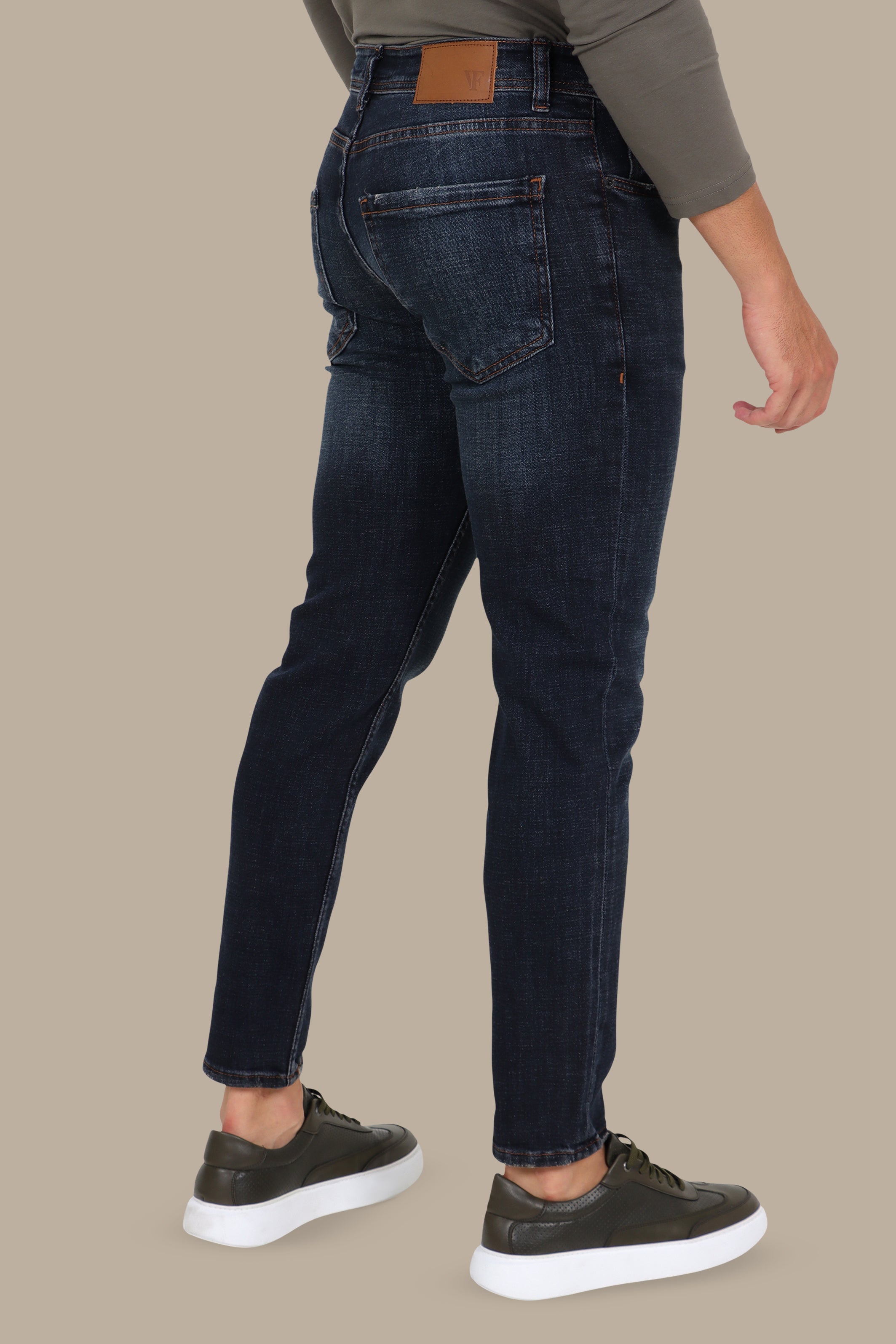 Dark Navy Tie-Dye Slim Jeans