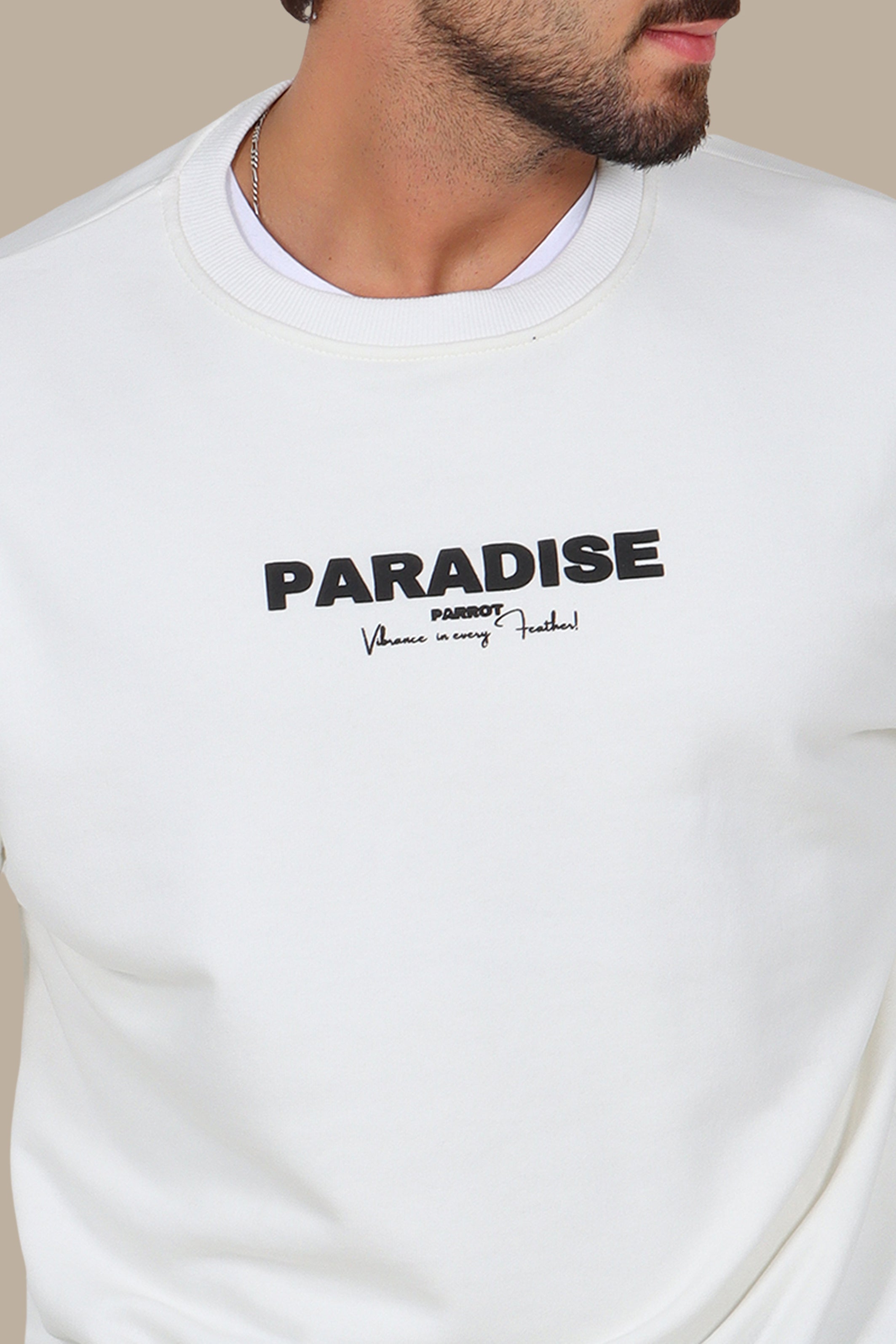 Paradise Printed Sweatshirt with Parrot Design