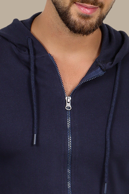 Navy Classic: Plain Basic Hoody Sweatshirt