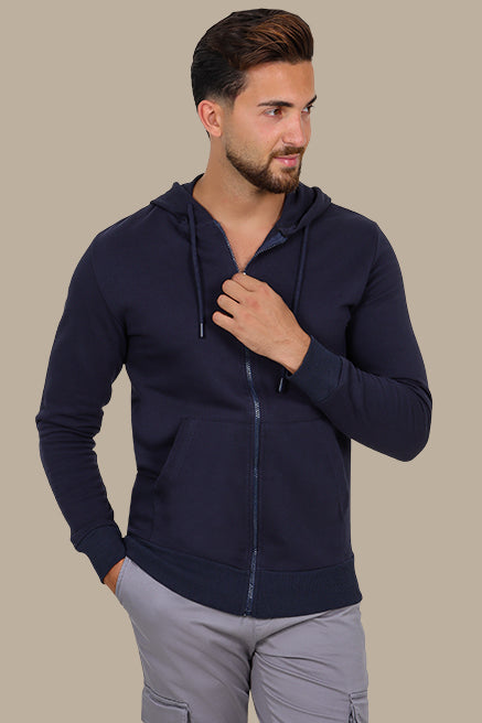 Navy Classic: Plain Basic Hoody Sweatshirt