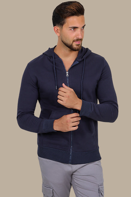 Navy Classic: Plain Basic Hoody Sweatshirt