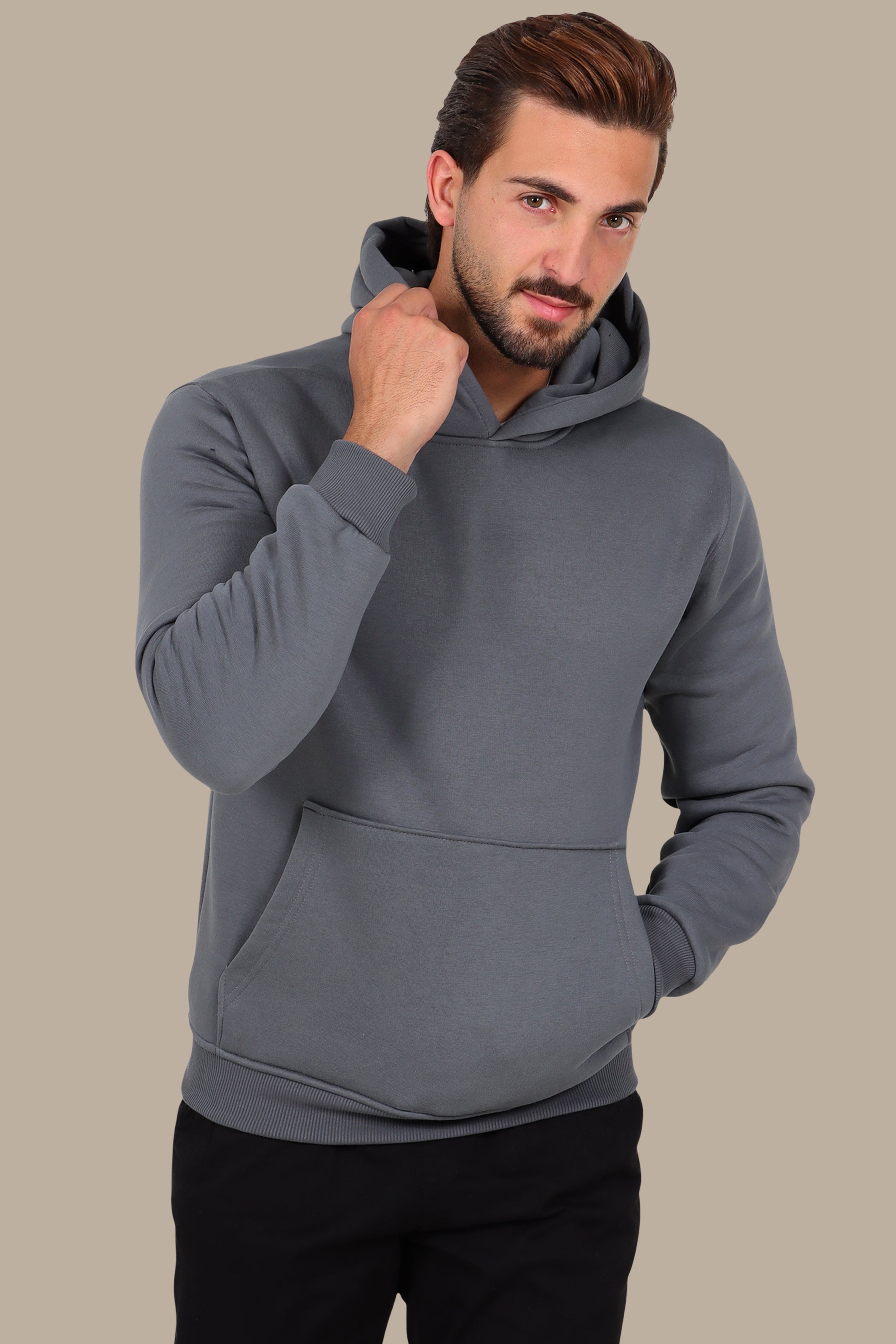 Minimal Comfort: Oversized Basic Hoodie Grey