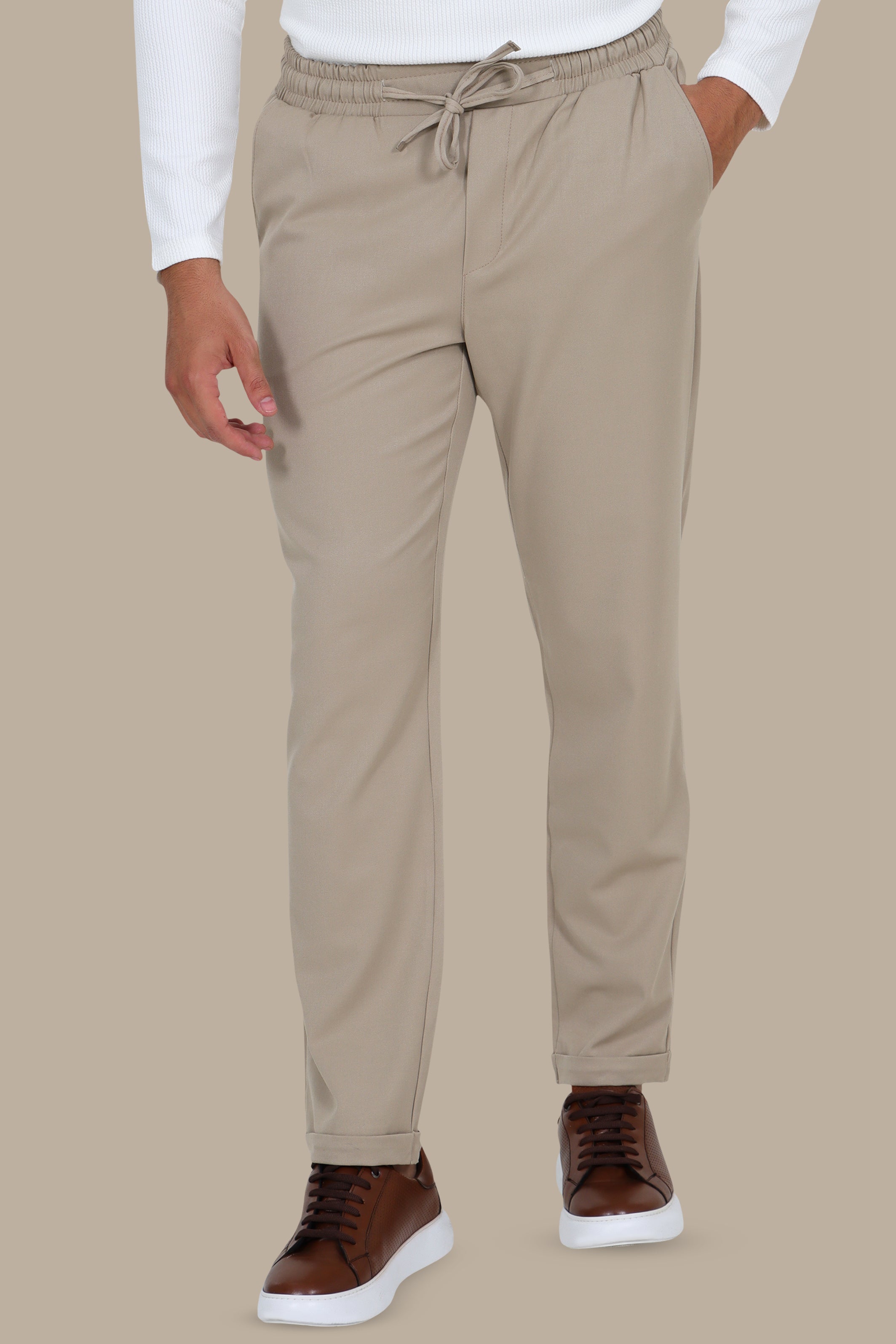 Light Beige Slim-Fit Jogger