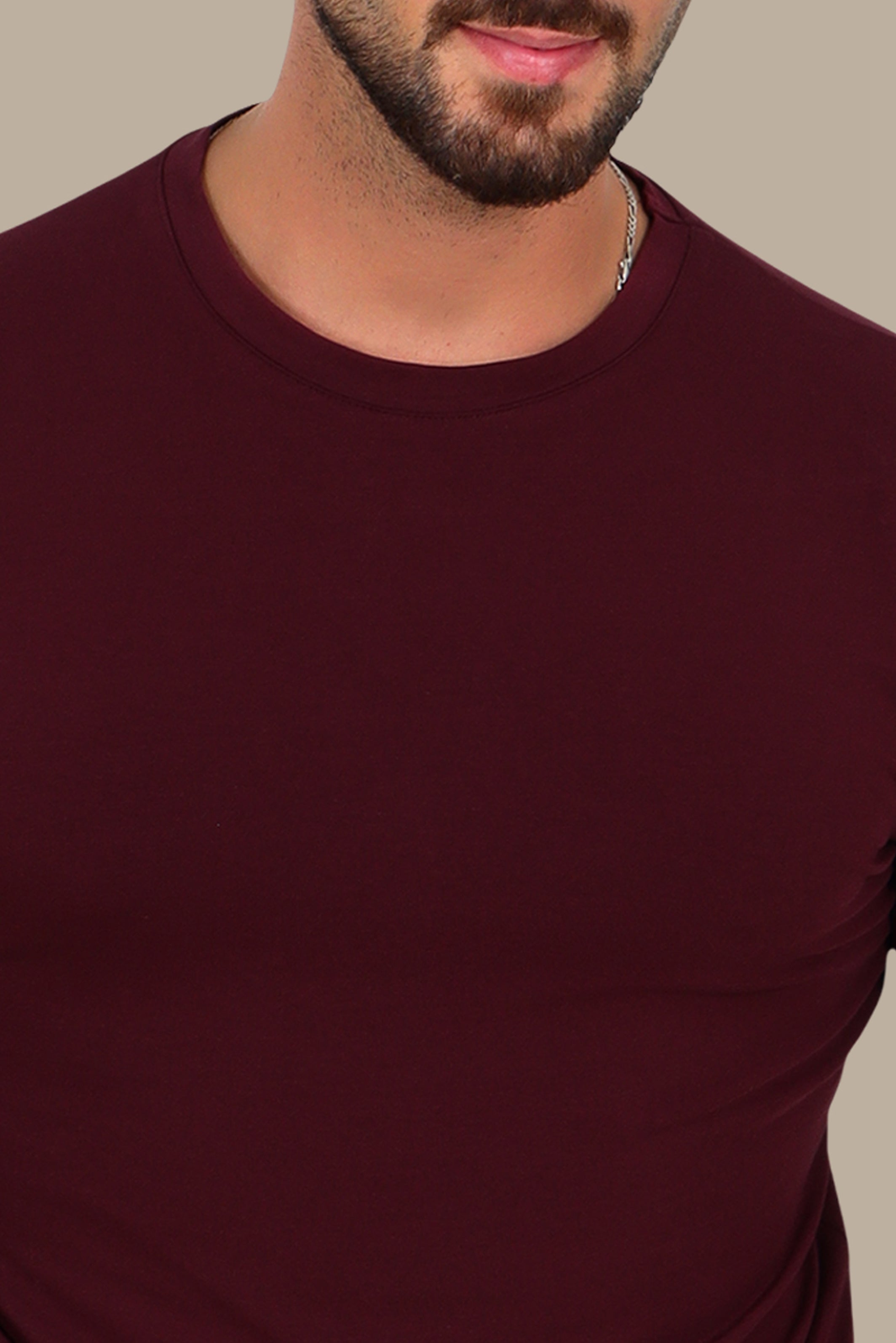 Burgundy Basic Long Sleeve Top