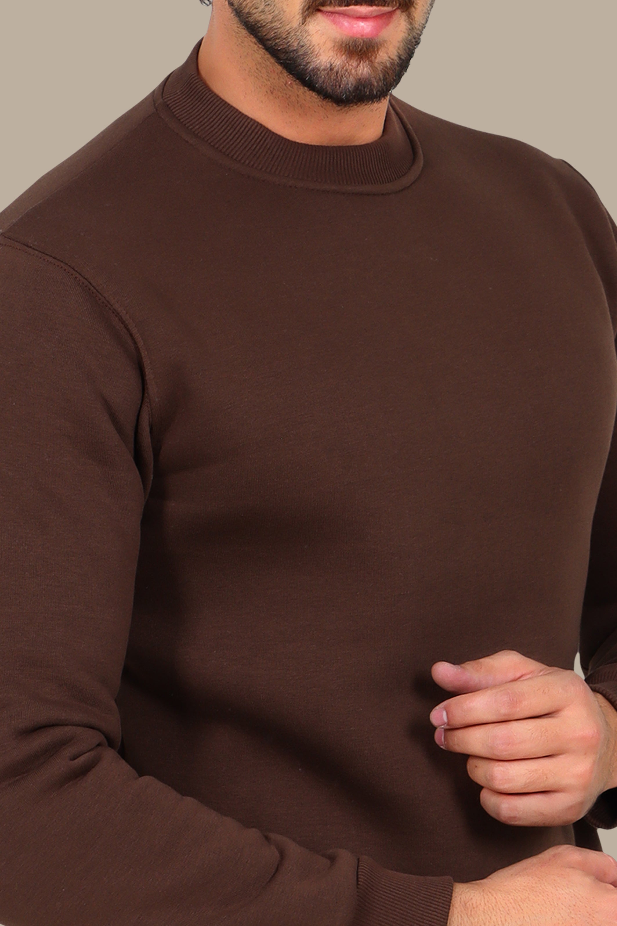 Brown Oversized Basic Sweatshirt
