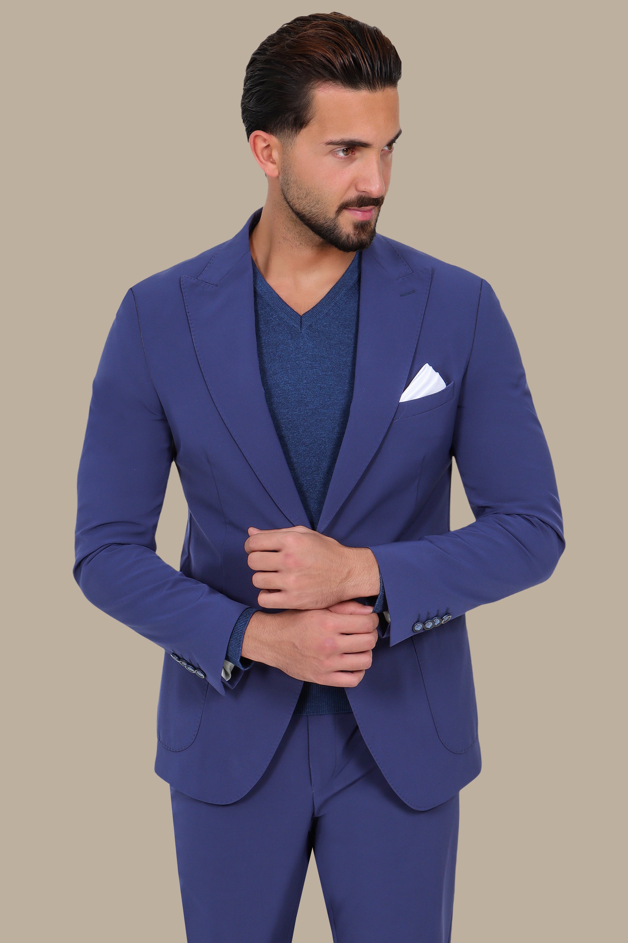 Travel Suit Peak Lapel | Blue