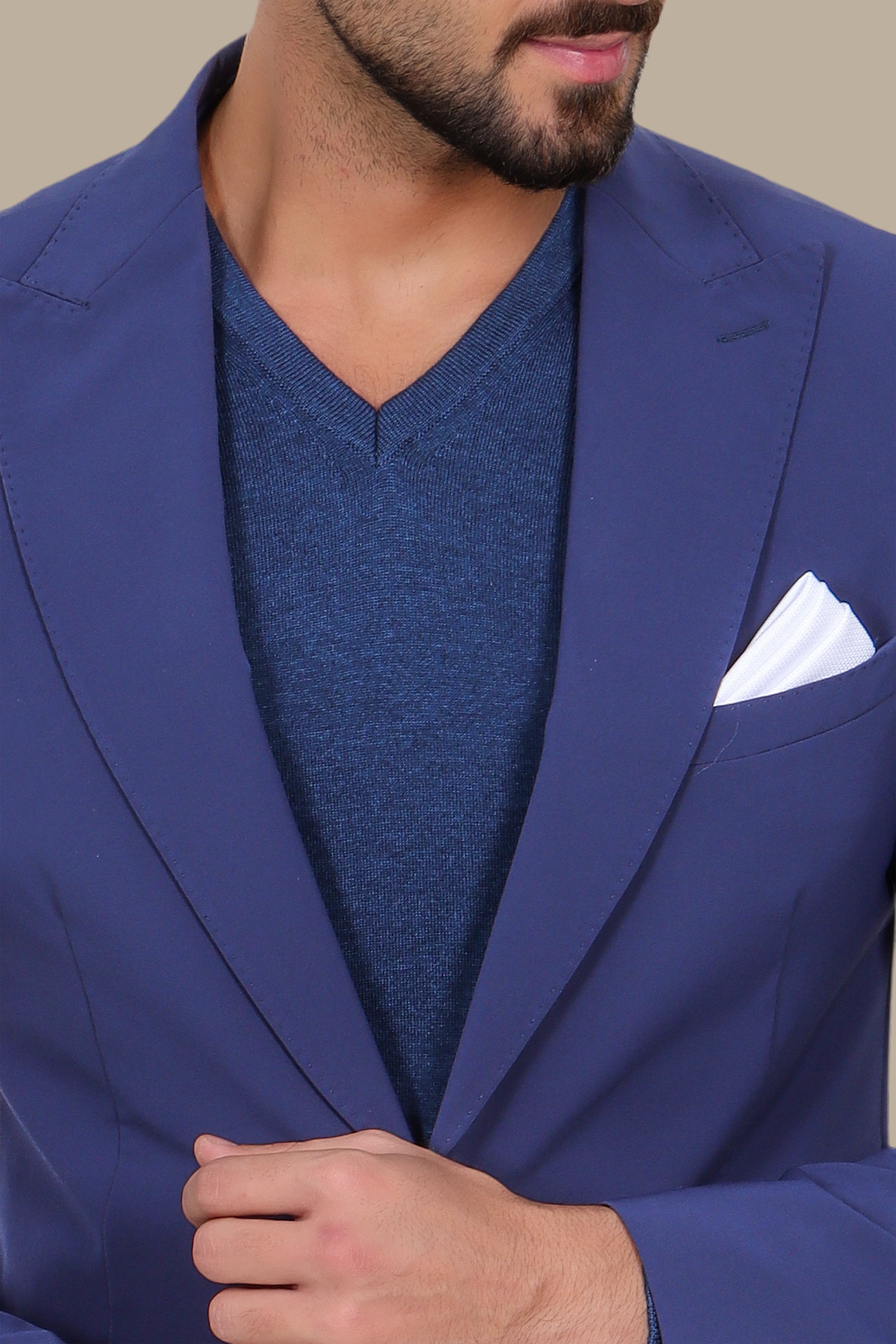 Travel Suit Peak Lapel | Blue