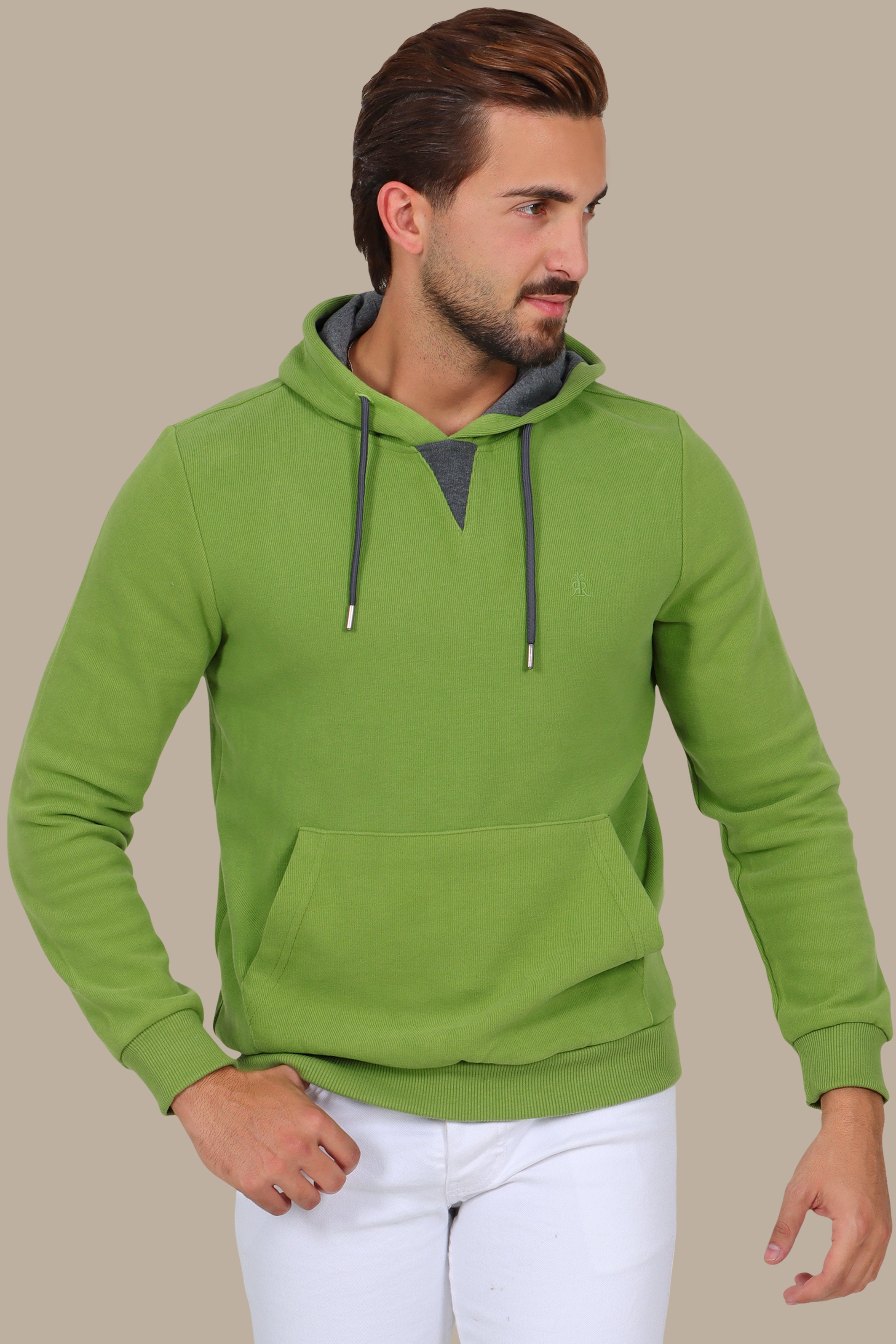 Luxe Comfort: Velvet Hoodie Pistachio