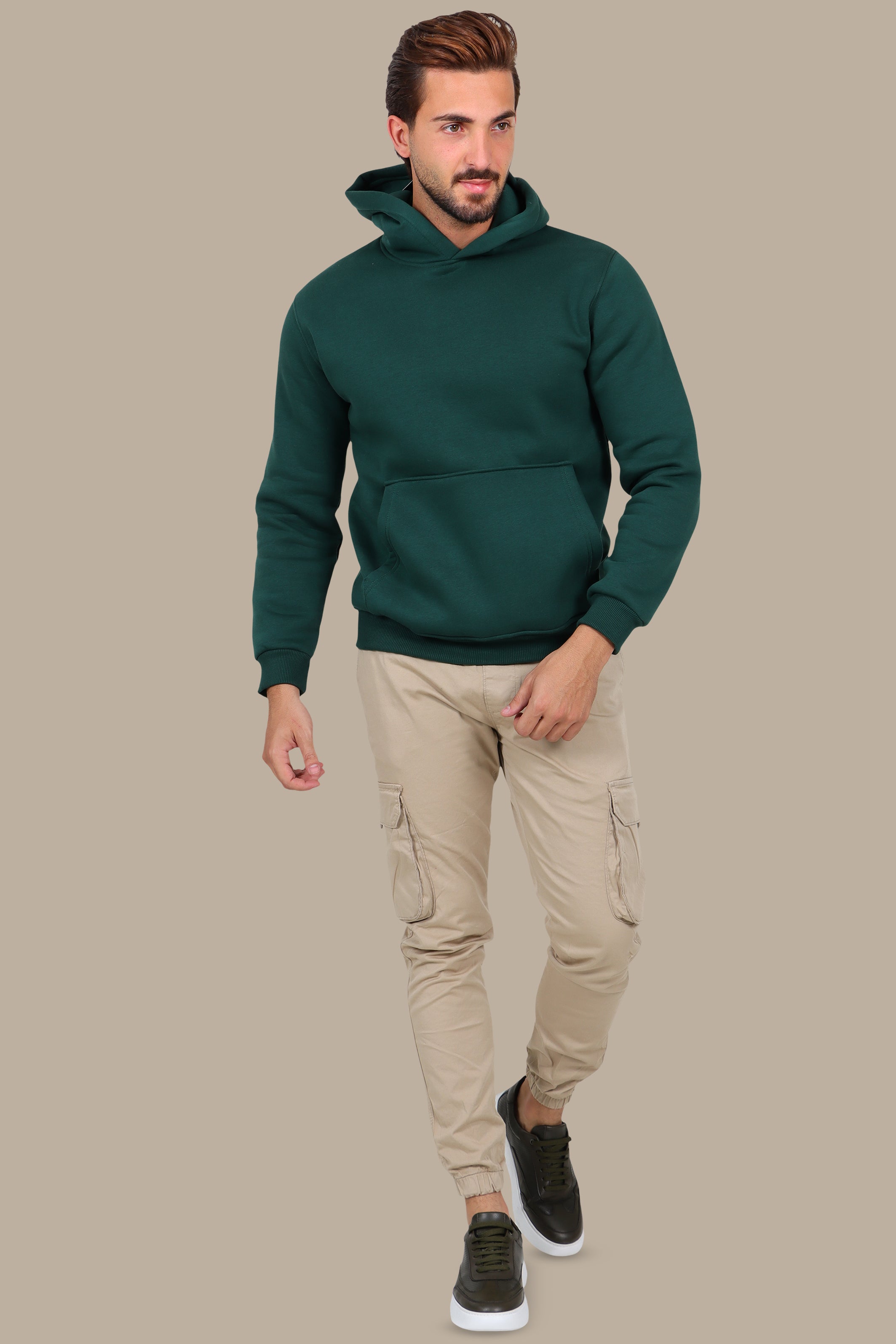 Minimal Comfort: Oversized Basic Hoodie Green