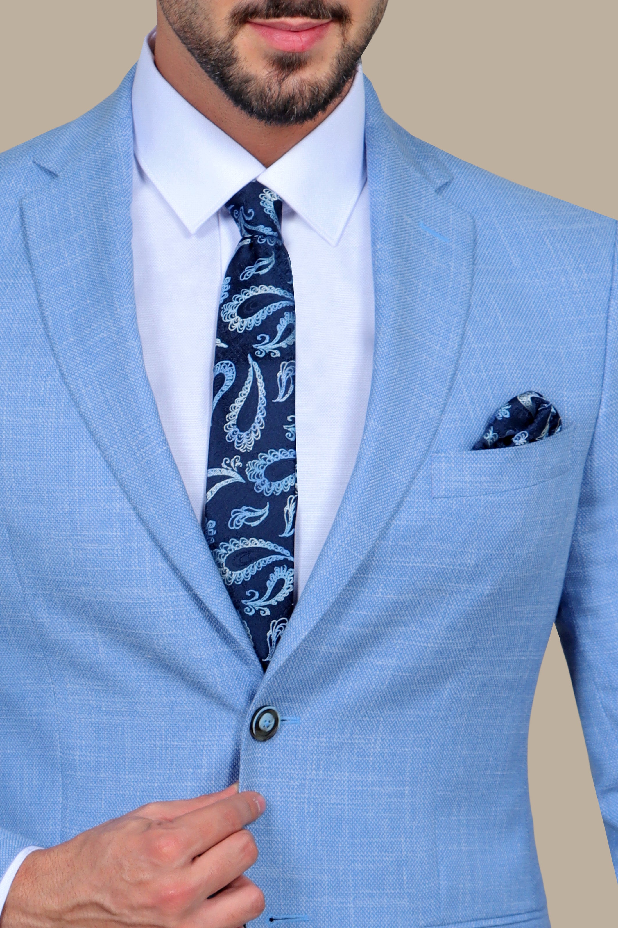 Serene Sky: The Filafil Light Blue Suit Notch