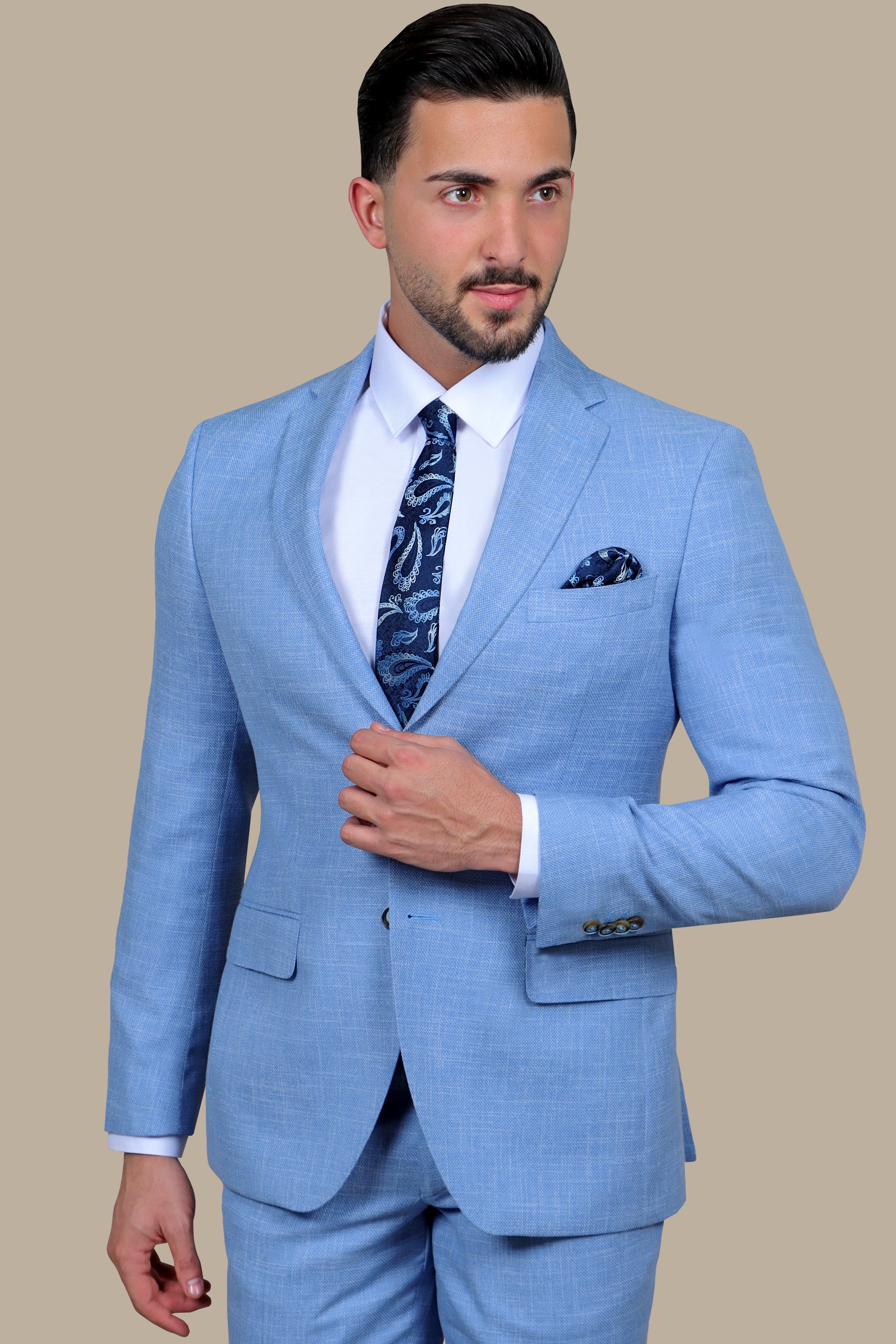 Serene Sky: The Filafil Light Blue Suit Notch