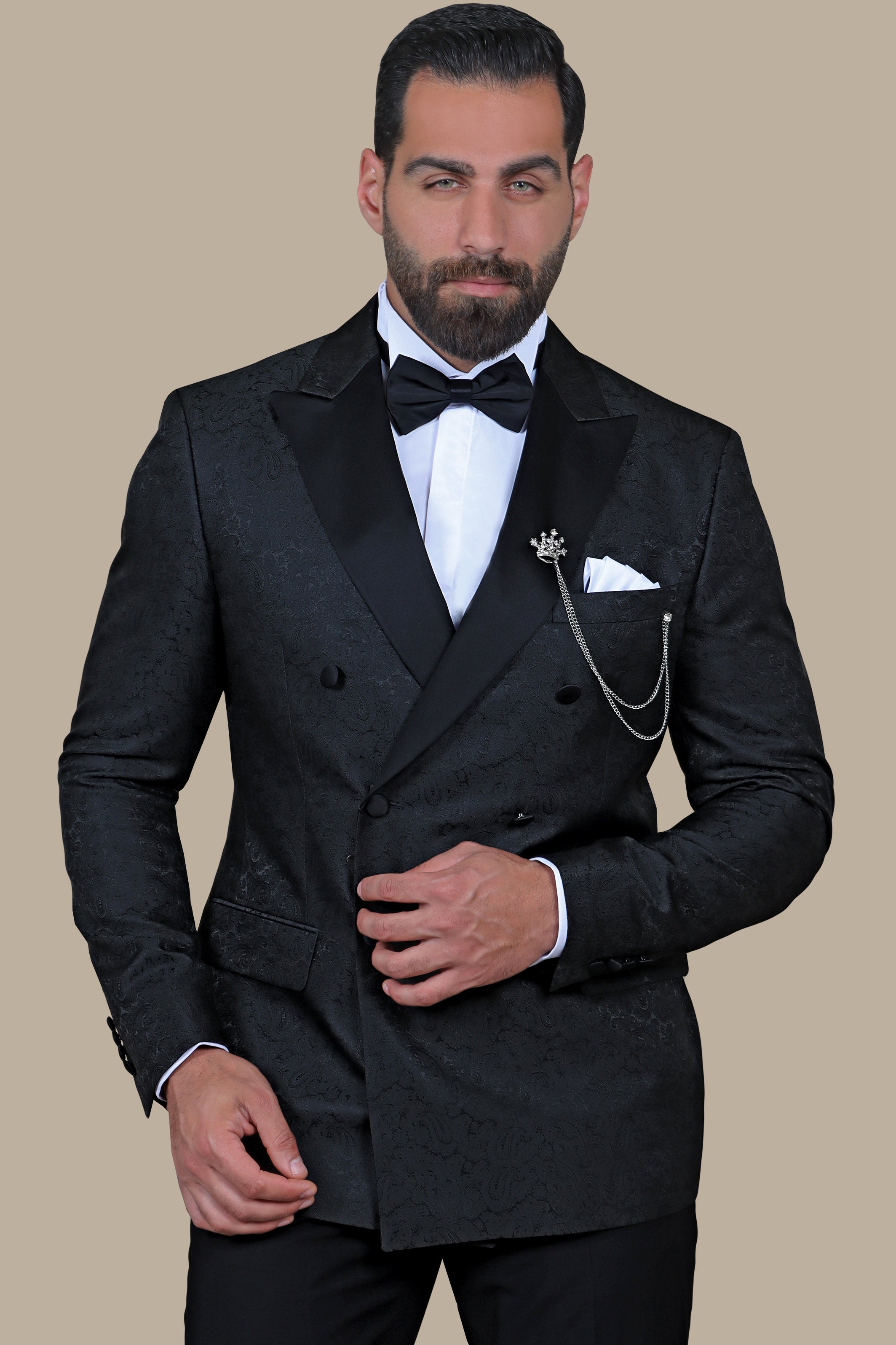 The Black Paisley Printed Tuxedo