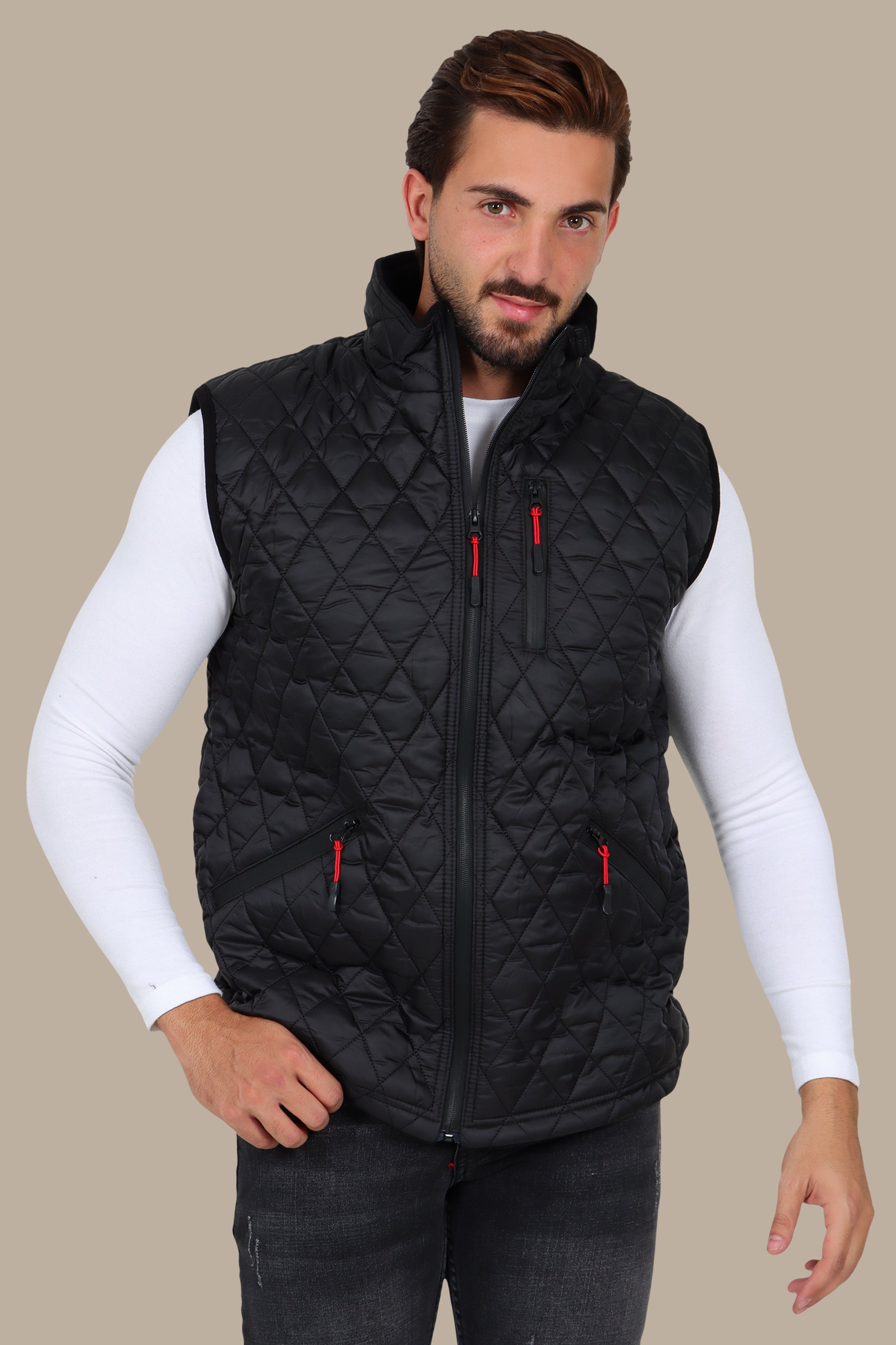Black Quilted Classic Puffer Vest