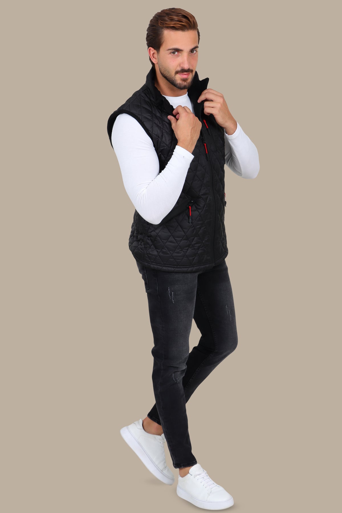 Black Quilted Classic Puffer Vest
