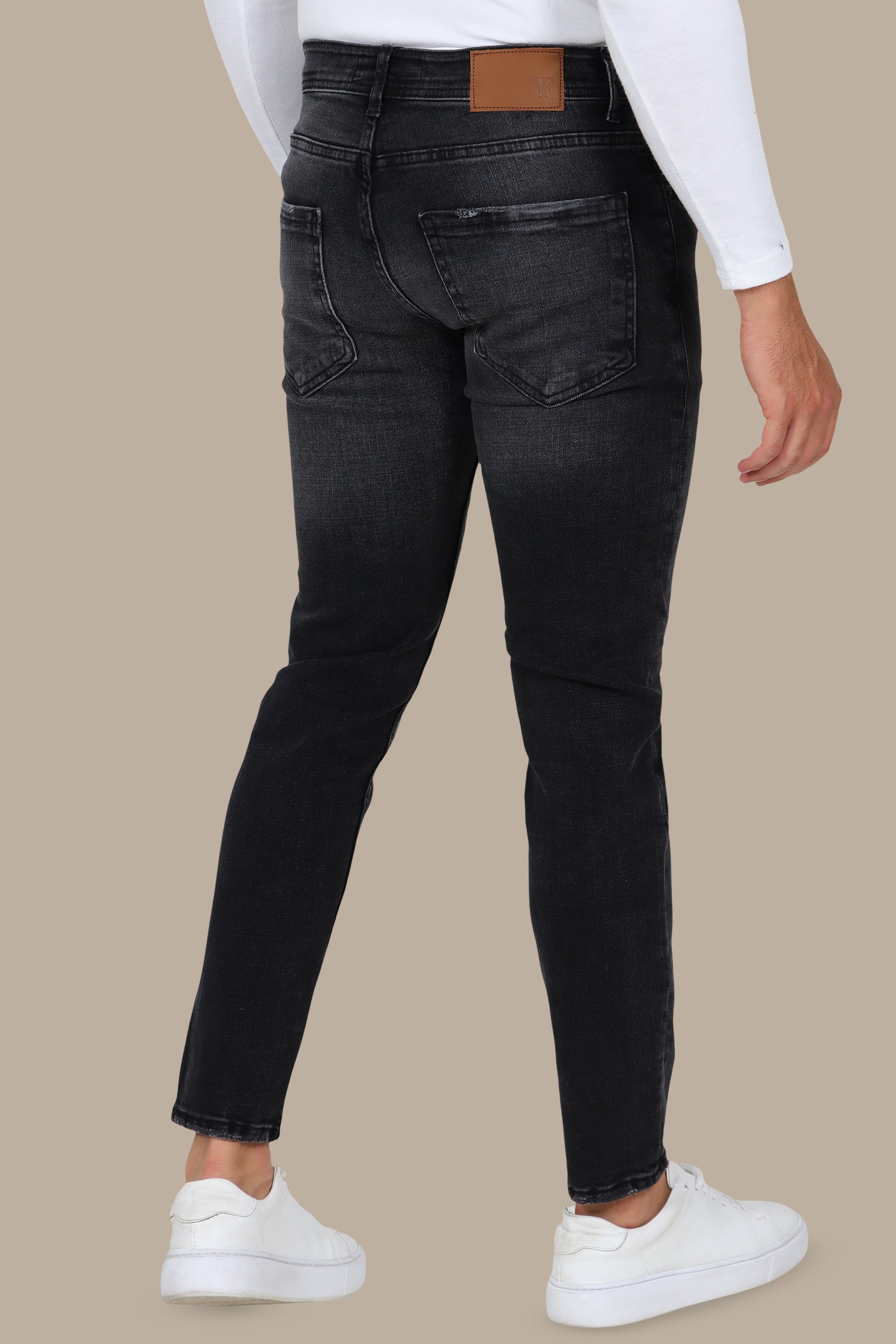 Black Tie-Dye Slim-Fit Jeans