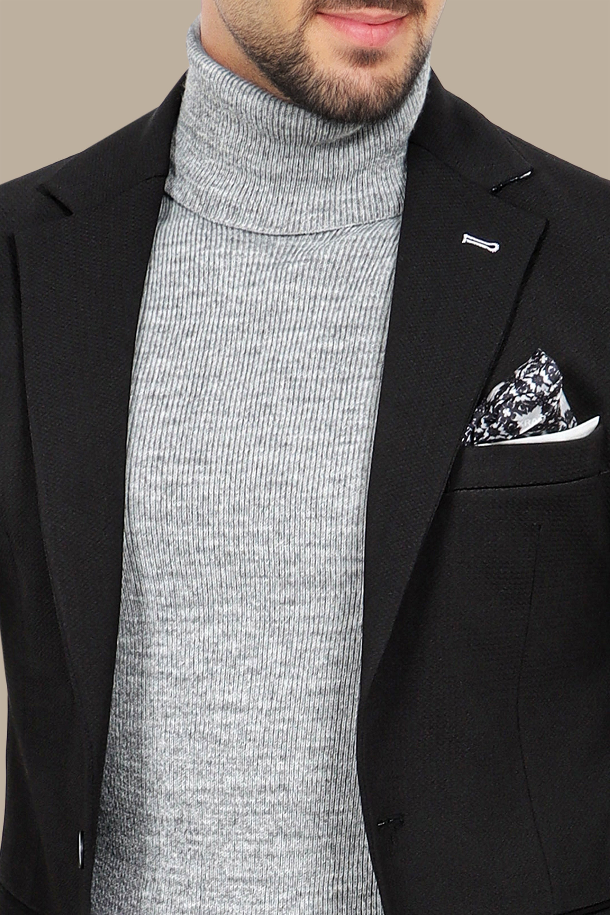 Timeless Elegance: Black Structured Notch Lapel Blazer