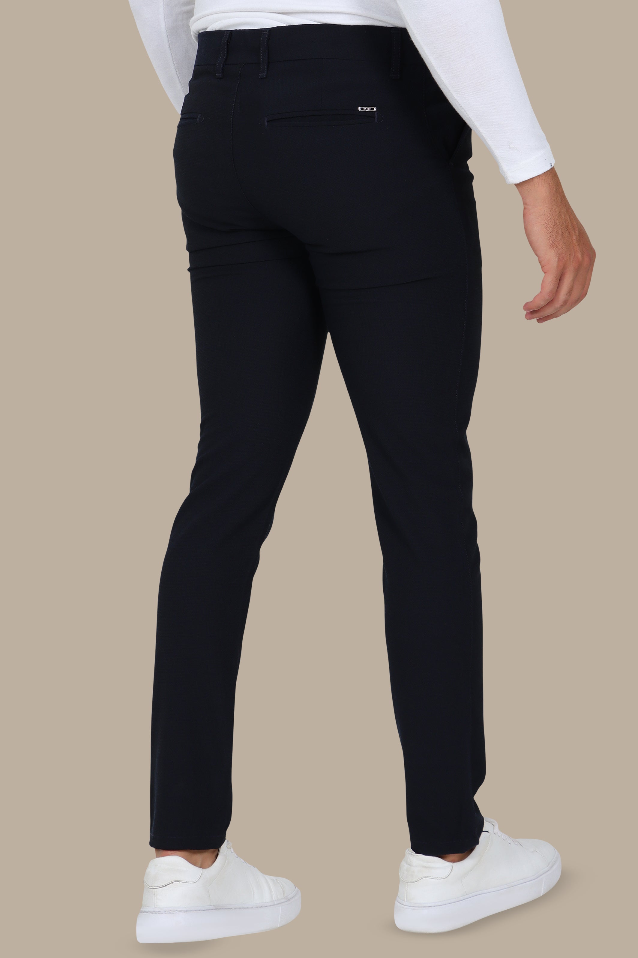 Gofre Cidem Slim Fit Navy Trousers