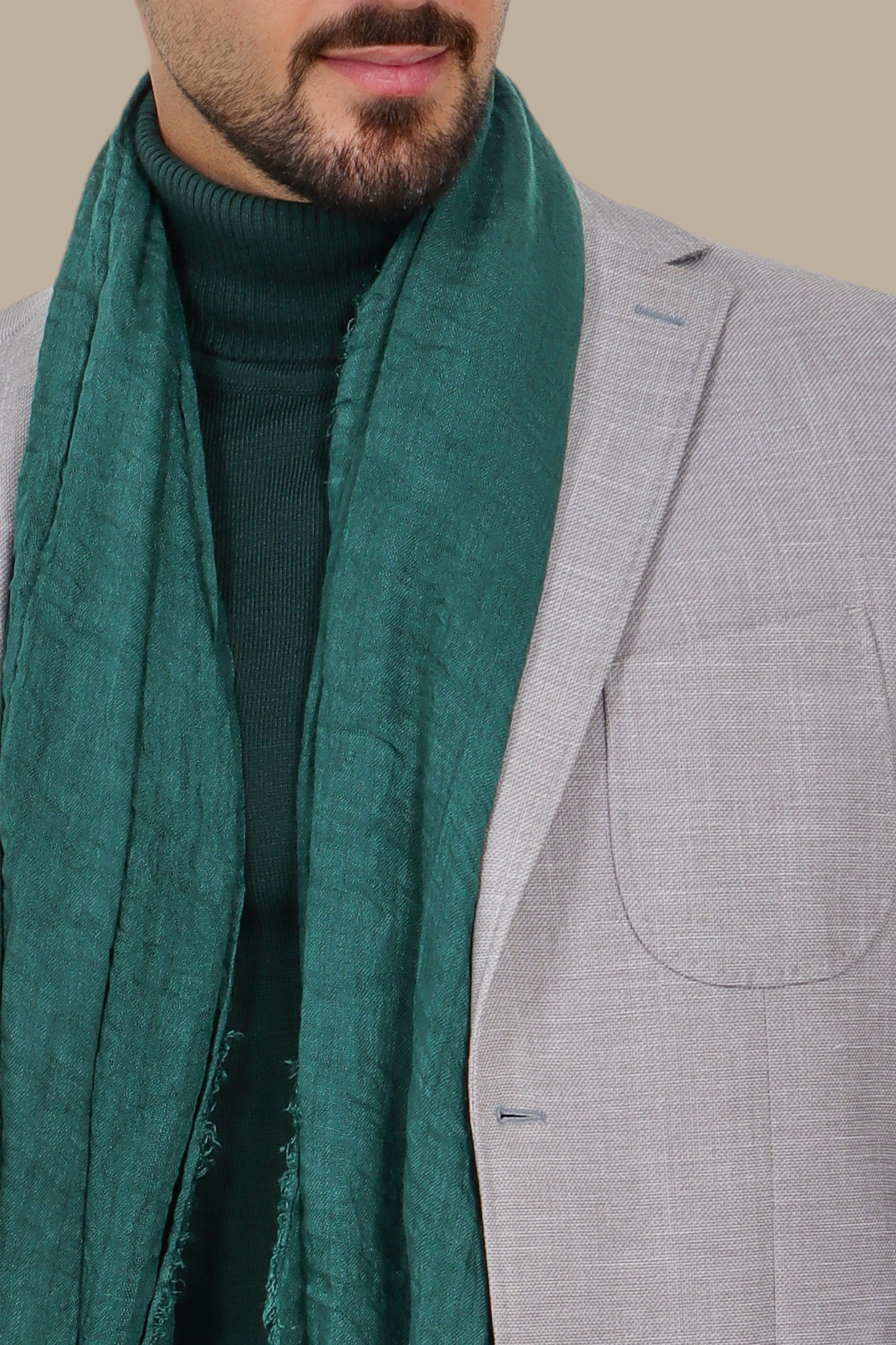 Light Grey Slim Fit Blazer with Up & Down Notch Patch