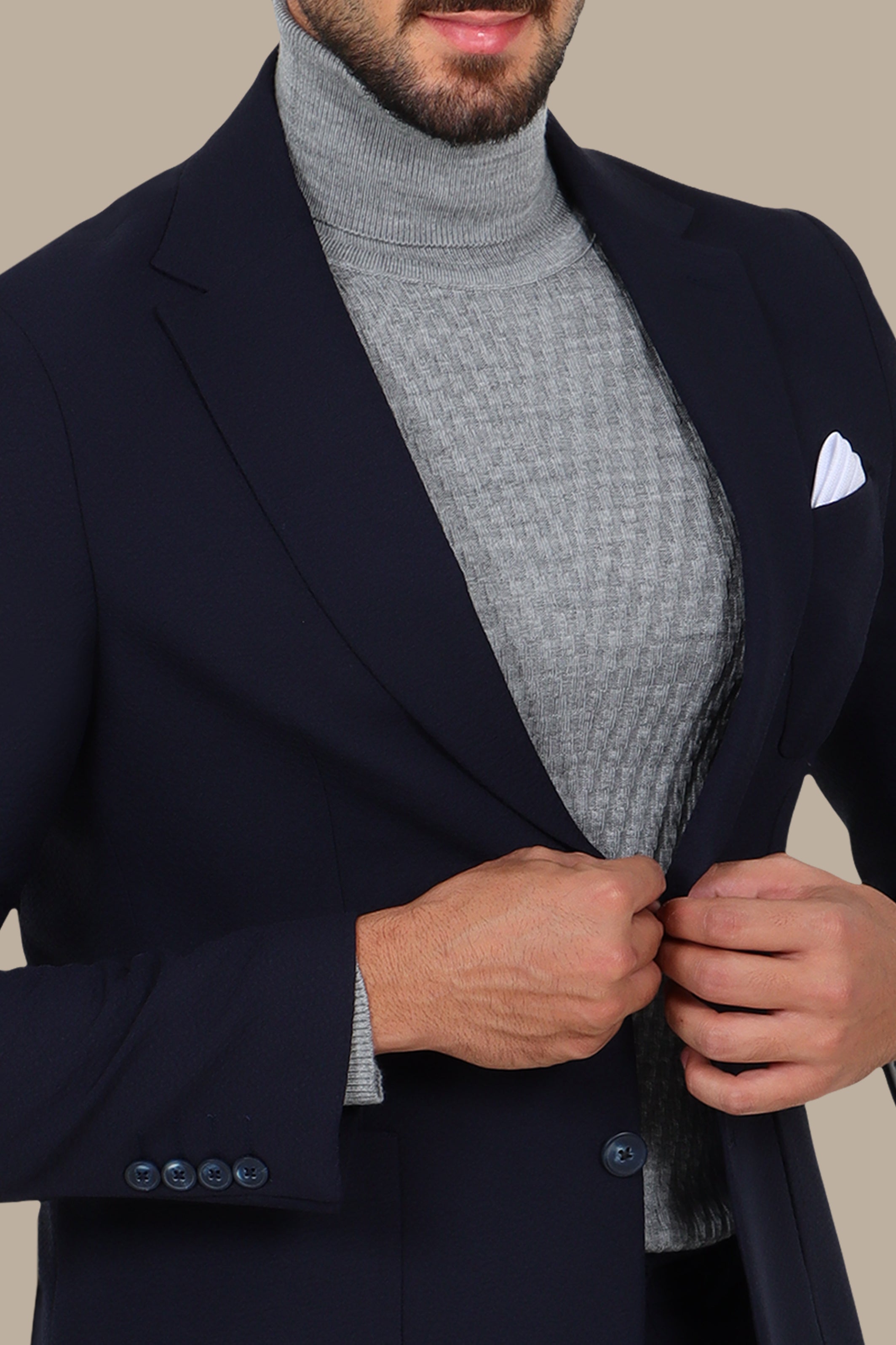 Navy 2-Piece Travel Notch Lapel Suit