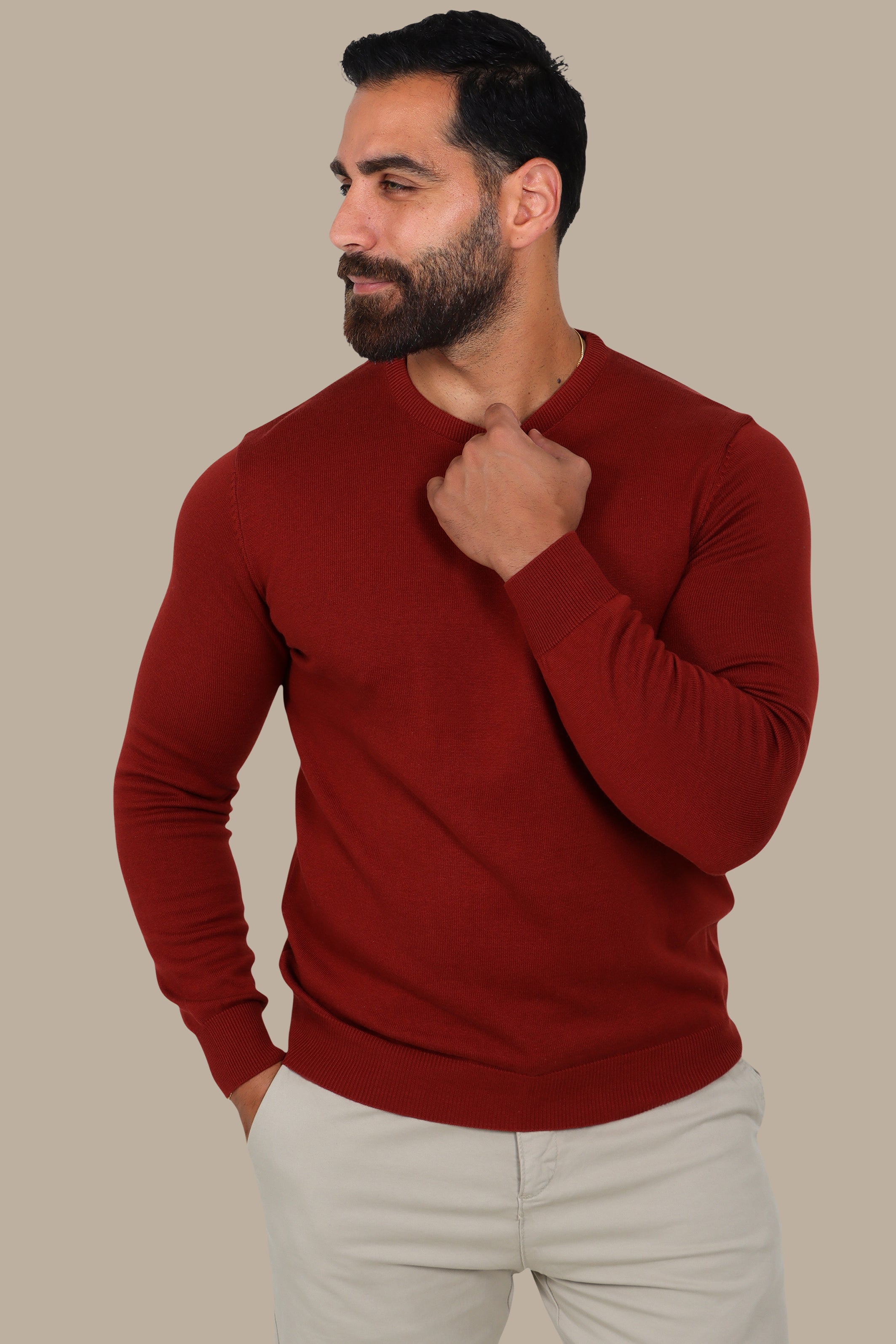 Red Round Neck Sweater