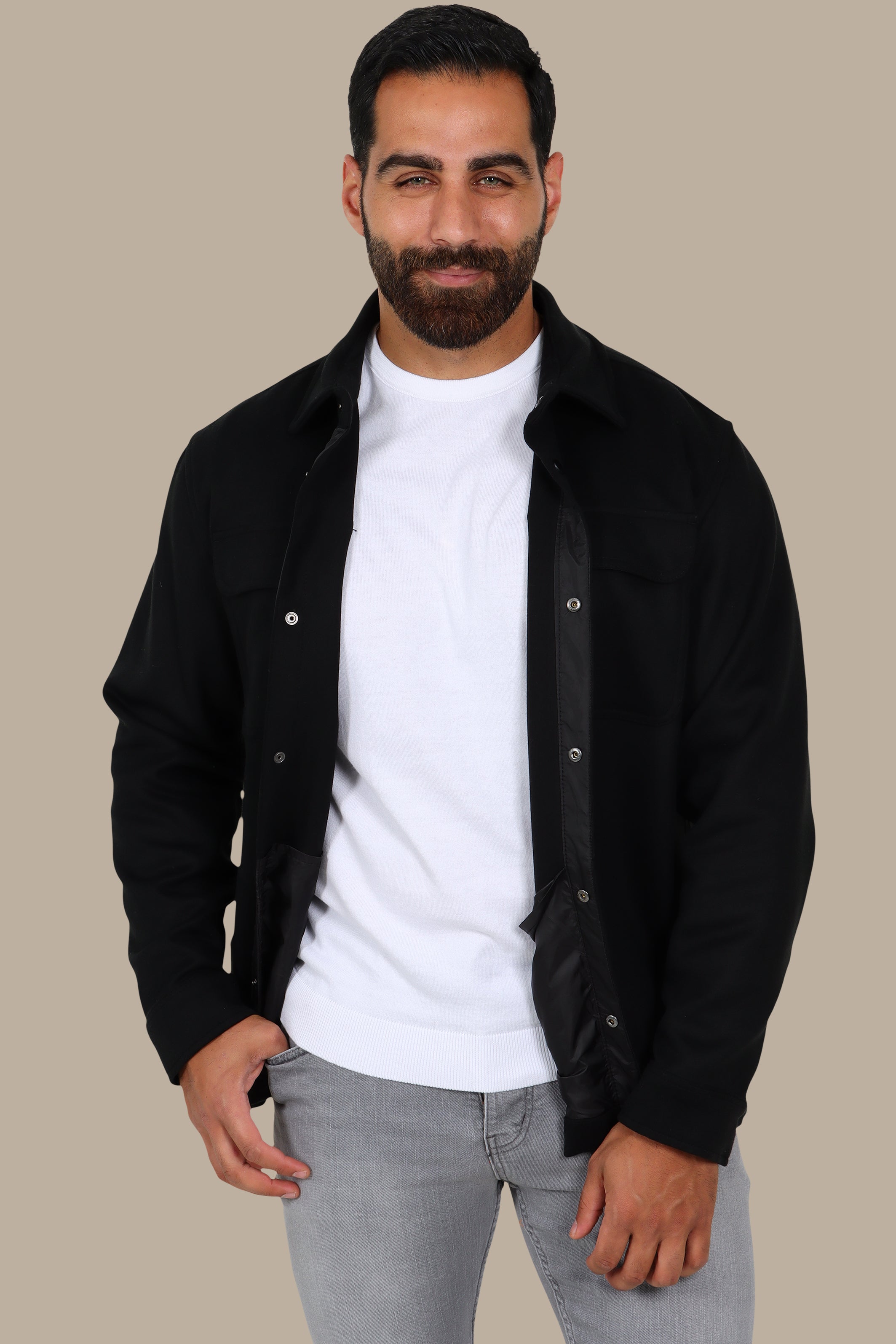 Black Jacket Comfort with Dual Flap Pockets: The Ultimate Style and Utility